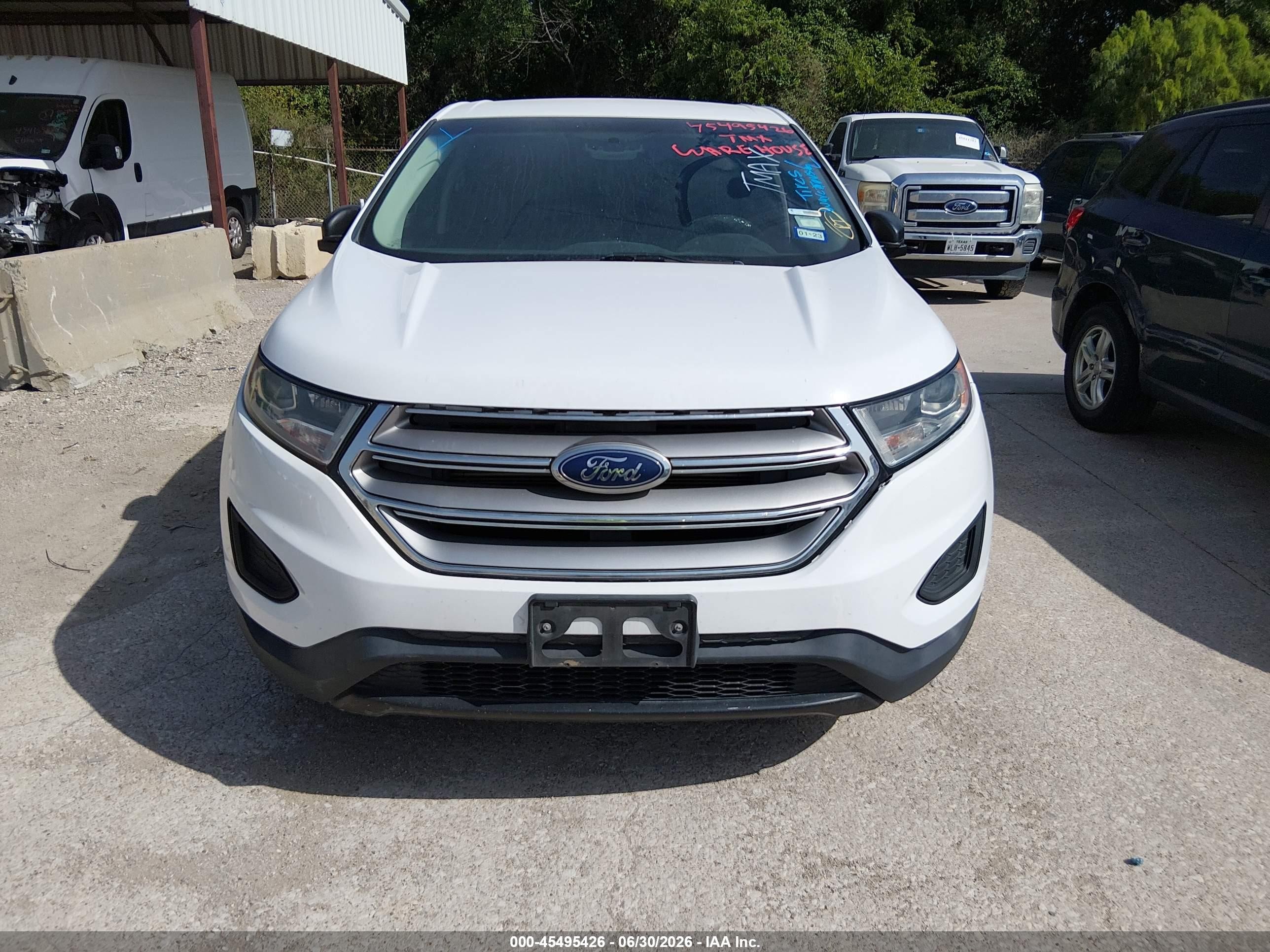 2015 Ford Edge Se White vin: 2FMTK3G80FBB97307
