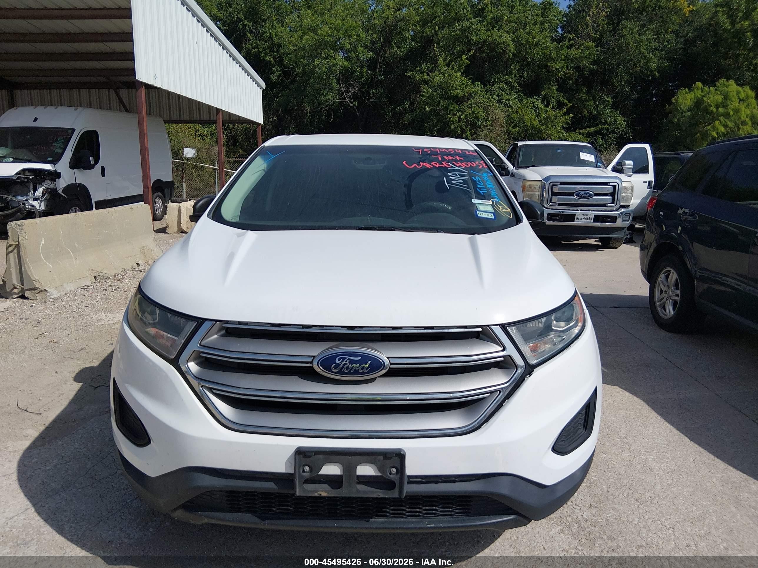 2015 Ford Edge Se White vin: 2FMTK3G80FBB97307