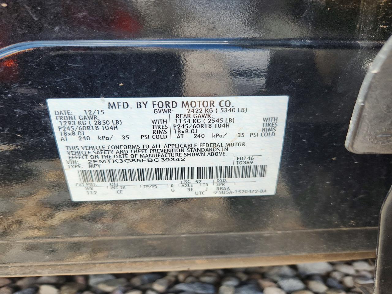 2015 Ford Edge Se Blue vin: 2FMTK3G85FBC39342