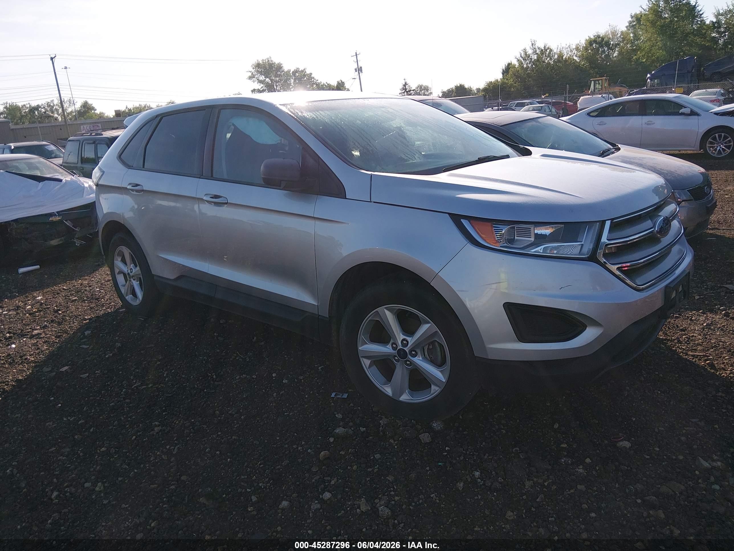 2015 Ford Edge Se Silver vin: 2FMTK3G86FBC27250