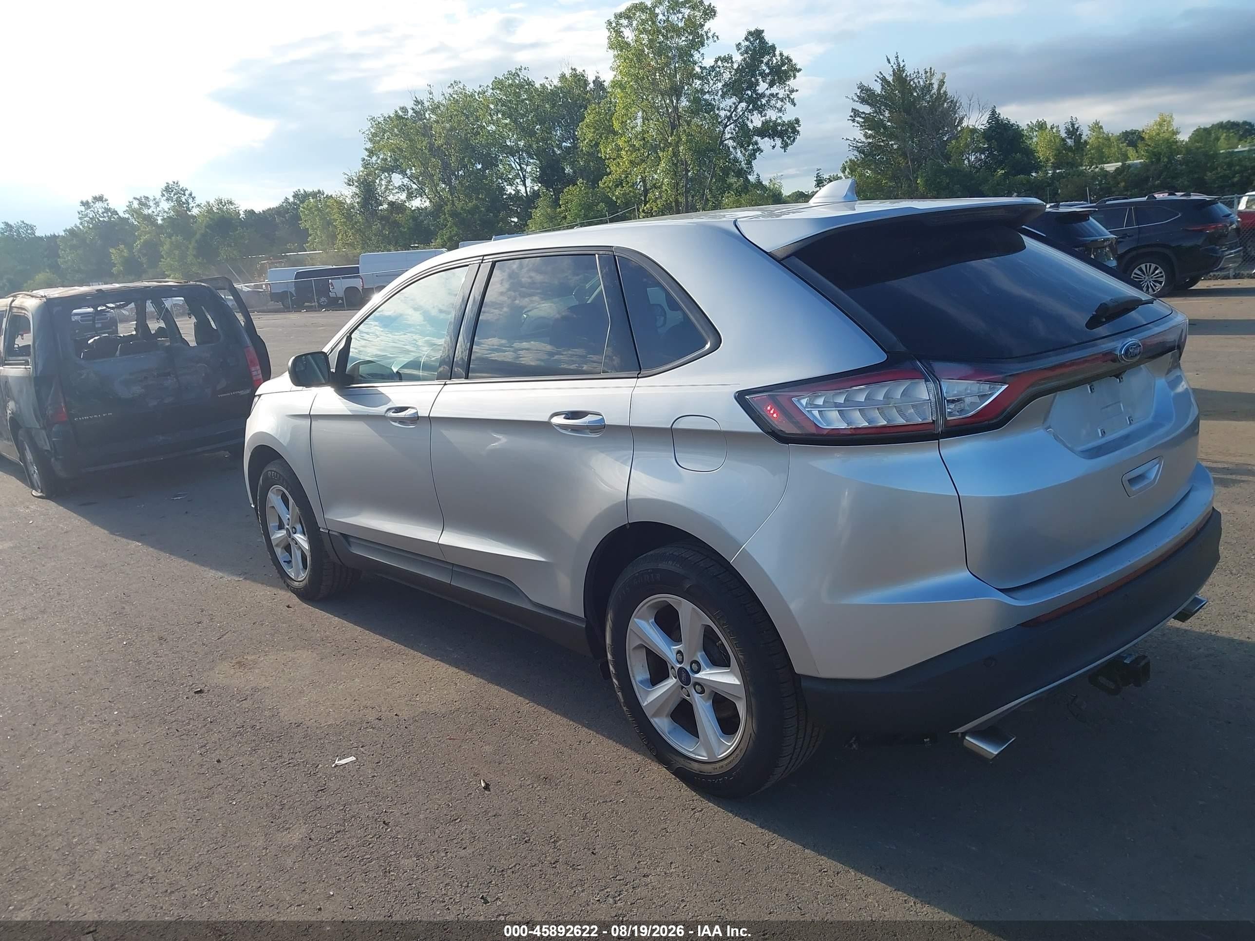 2015 Ford Edge Se Silver vin: 2FMTK3G88FBC10711