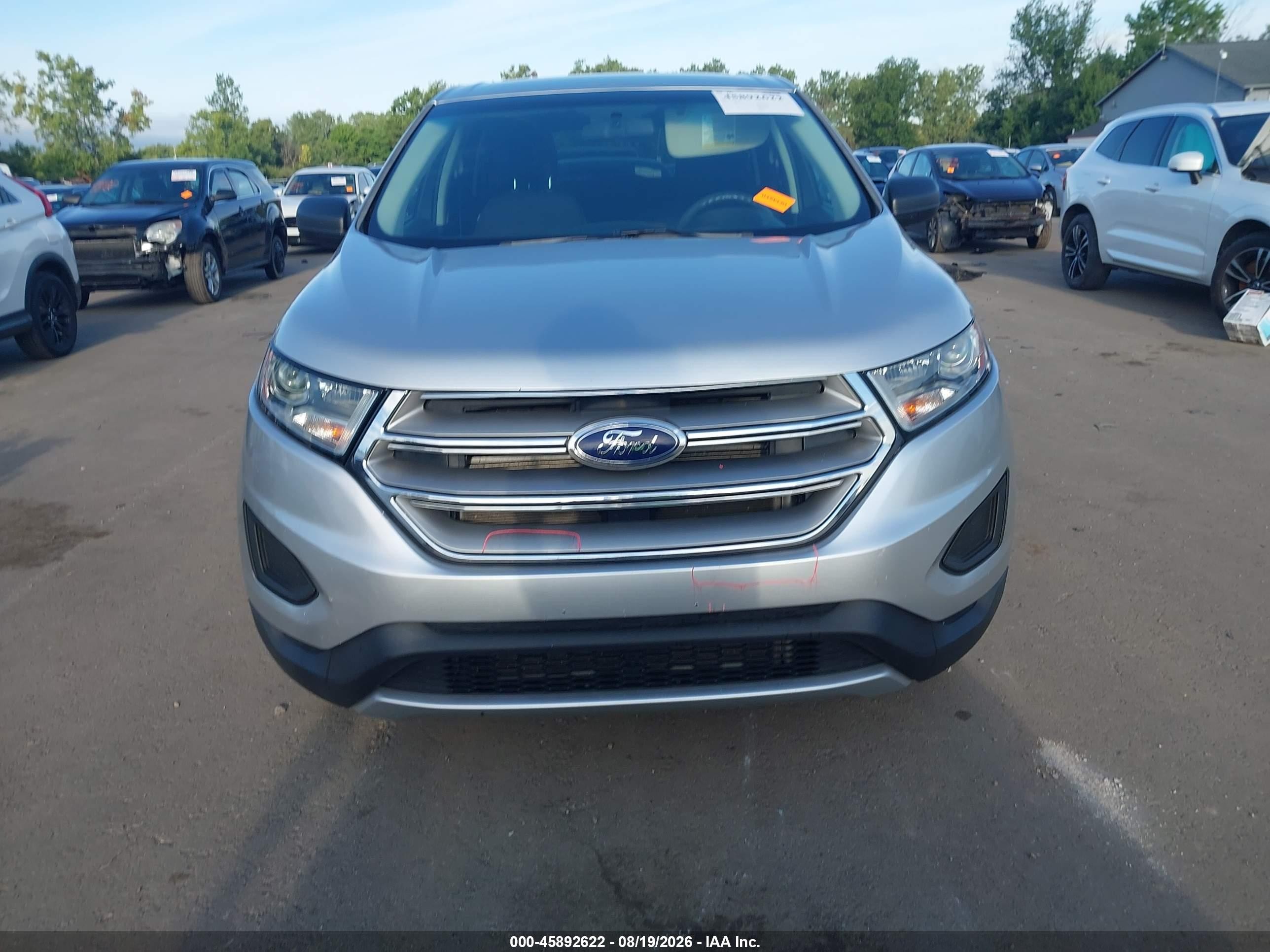 2015 Ford Edge Se Silver vin: 2FMTK3G88FBC10711