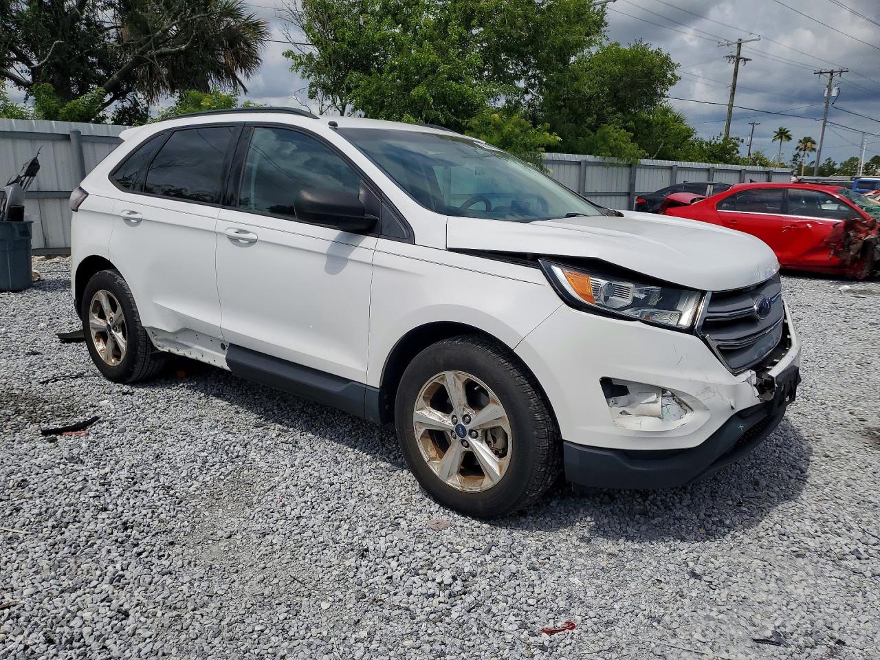 2015 Ford Edge Se White vin: 2FMTK3G88FBC29694