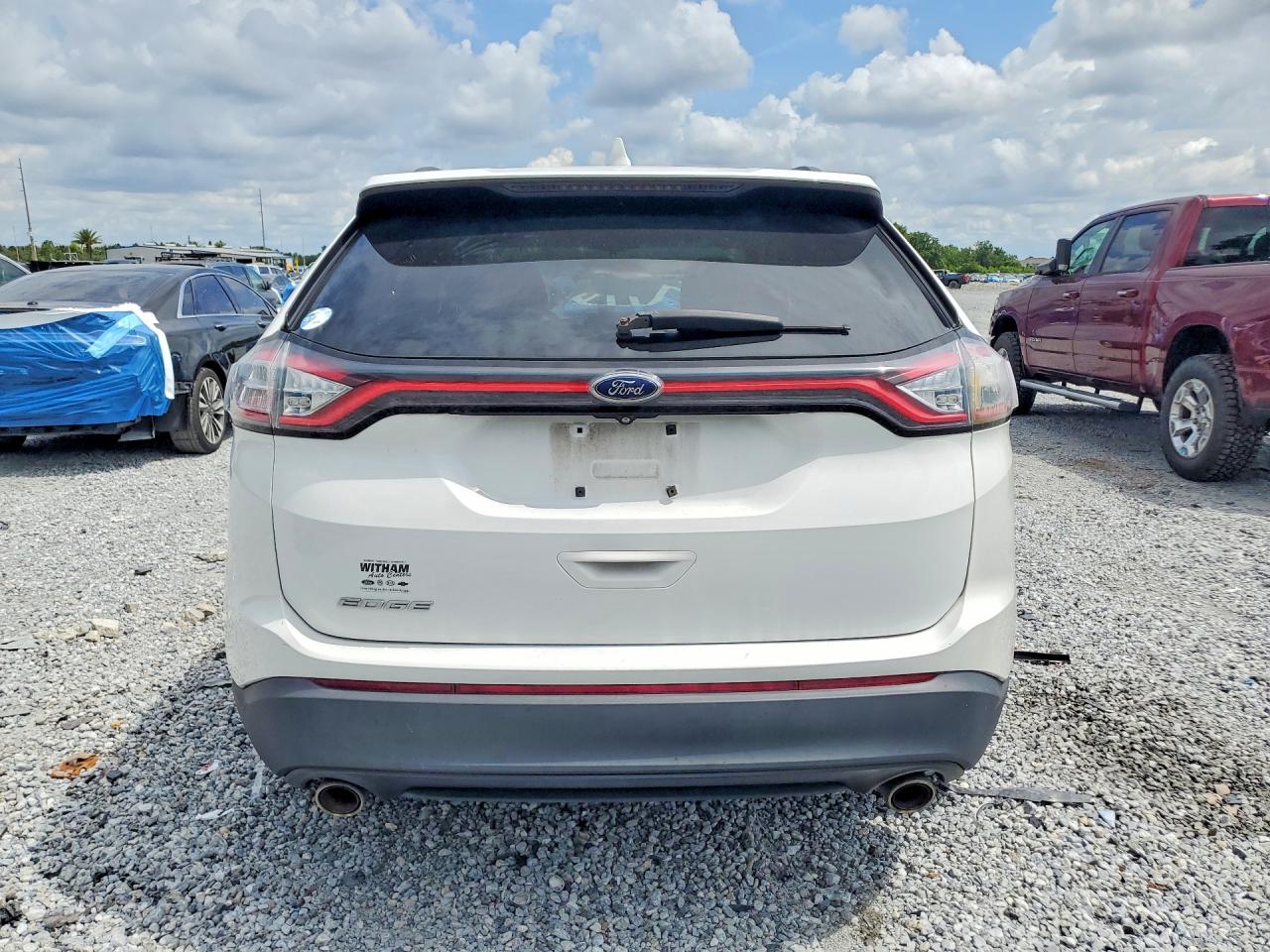 2015 Ford Edge Se White vin: 2FMTK3G88FBC29694