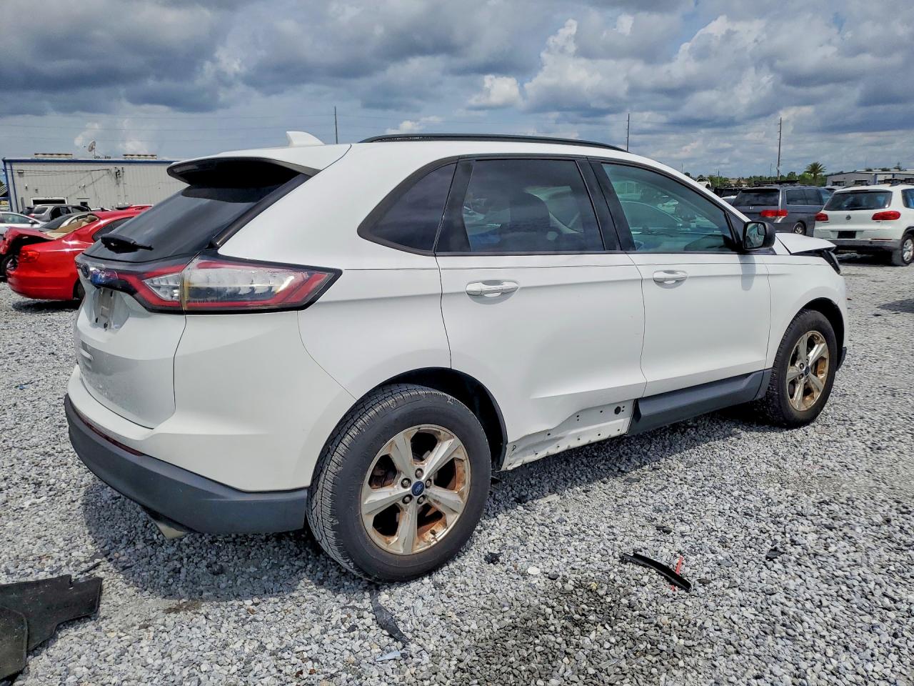 2015 Ford Edge Se White vin: 2FMTK3G88FBC29694