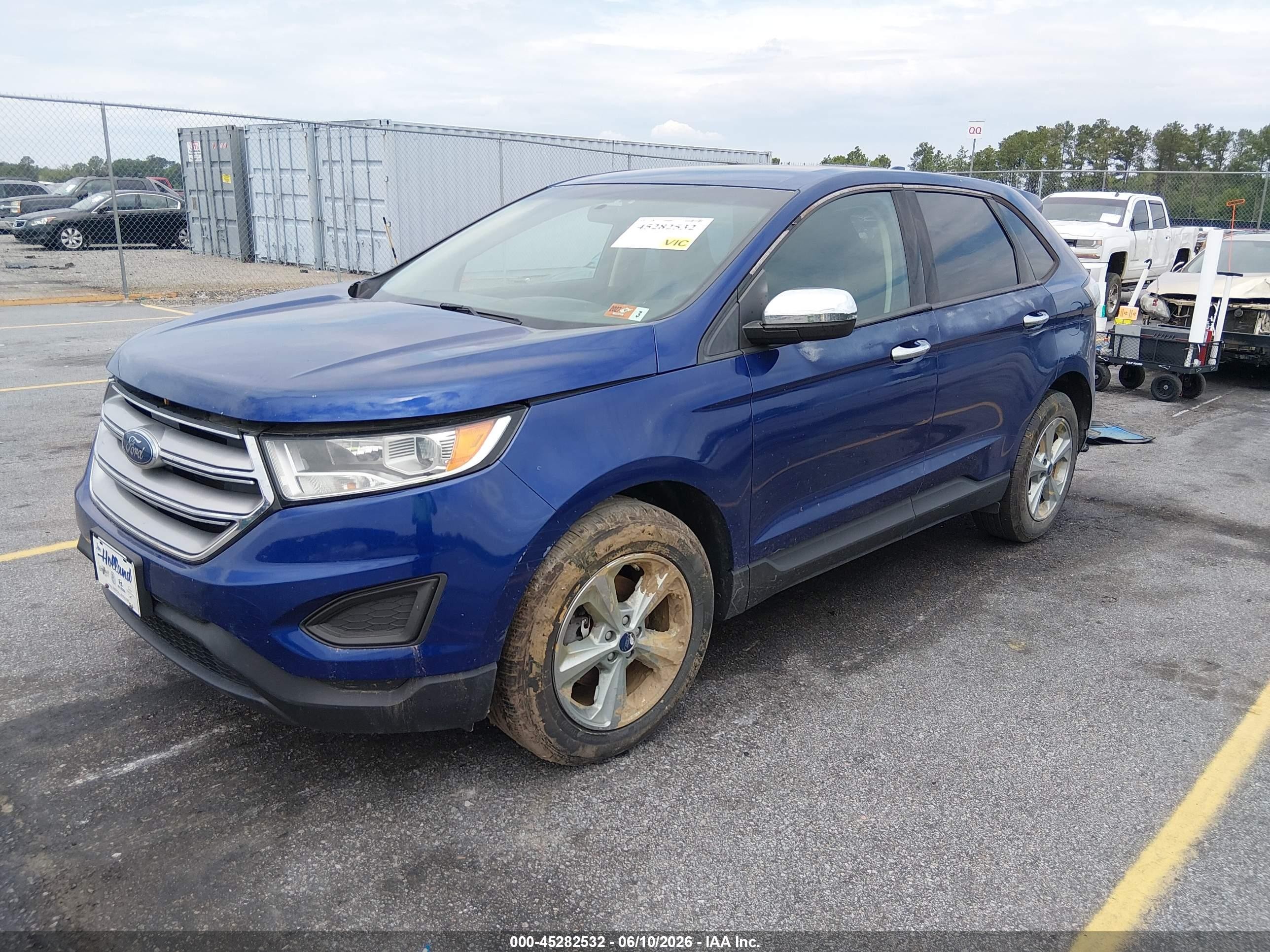 2015 Ford Edge Se Blue vin: 2FMTK3G89FBB45979