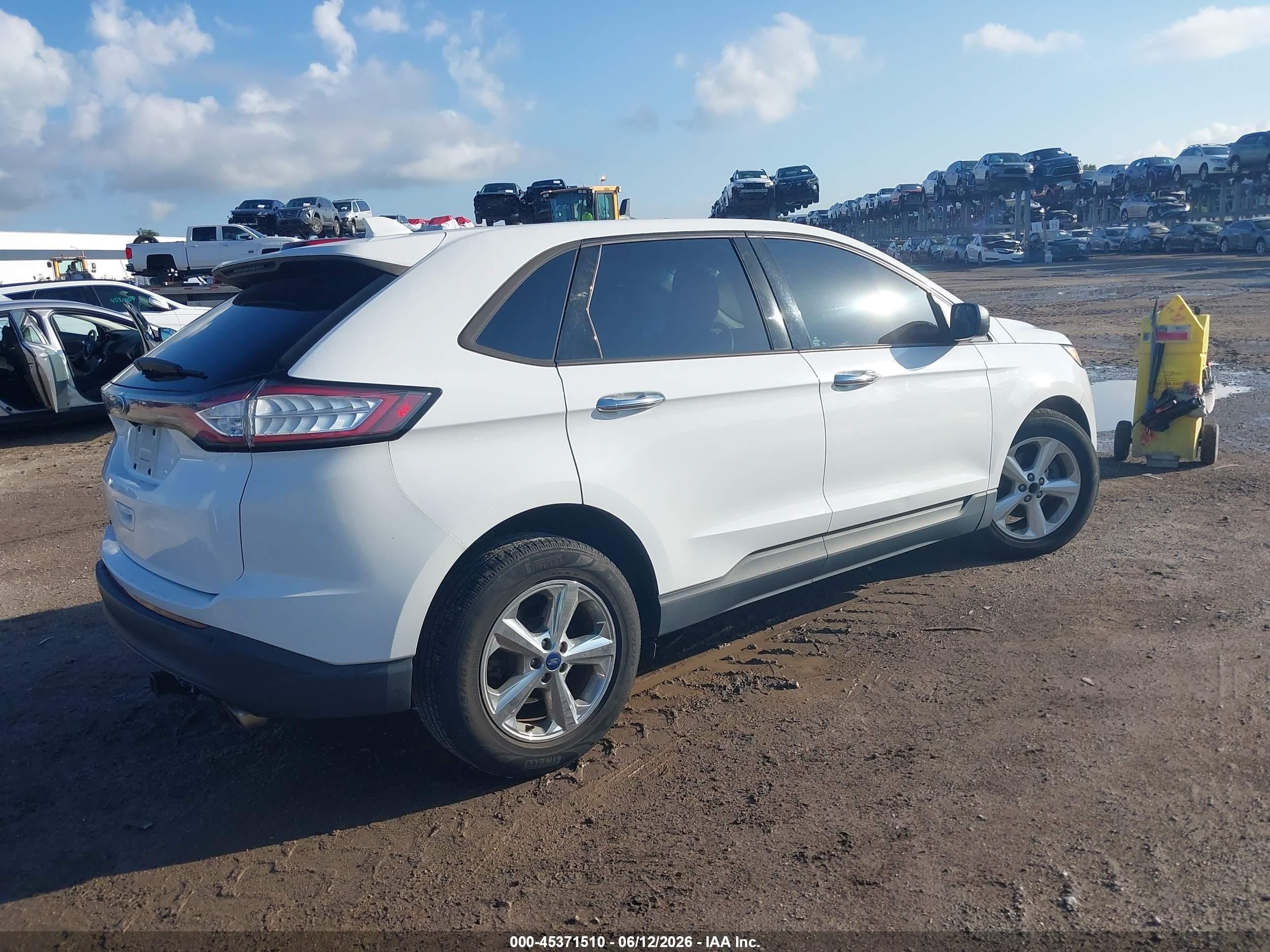 2015 Ford Edge Se White vin: 2FMTK3G89FBC37478