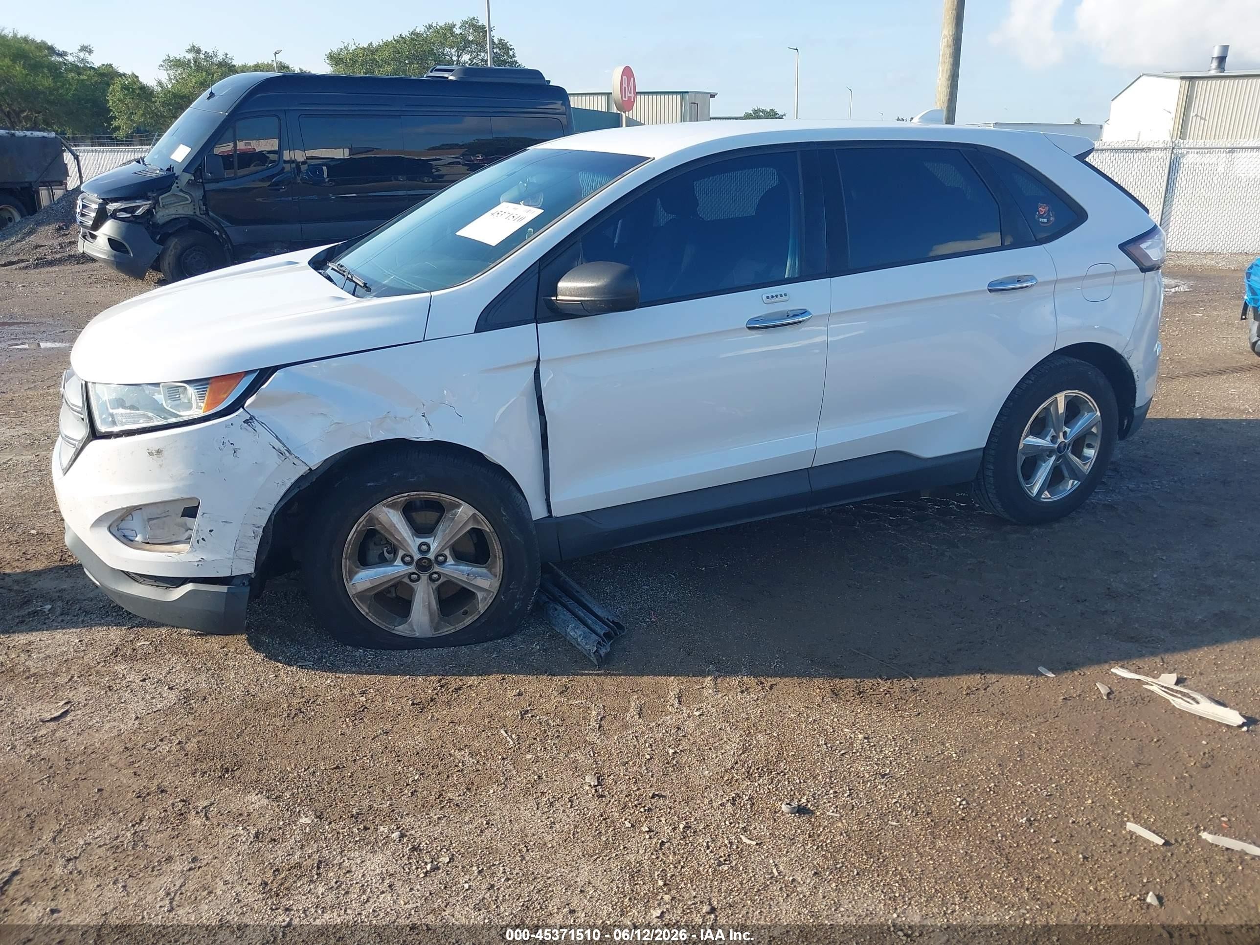 2015 Ford Edge Se White vin: 2FMTK3G89FBC37478