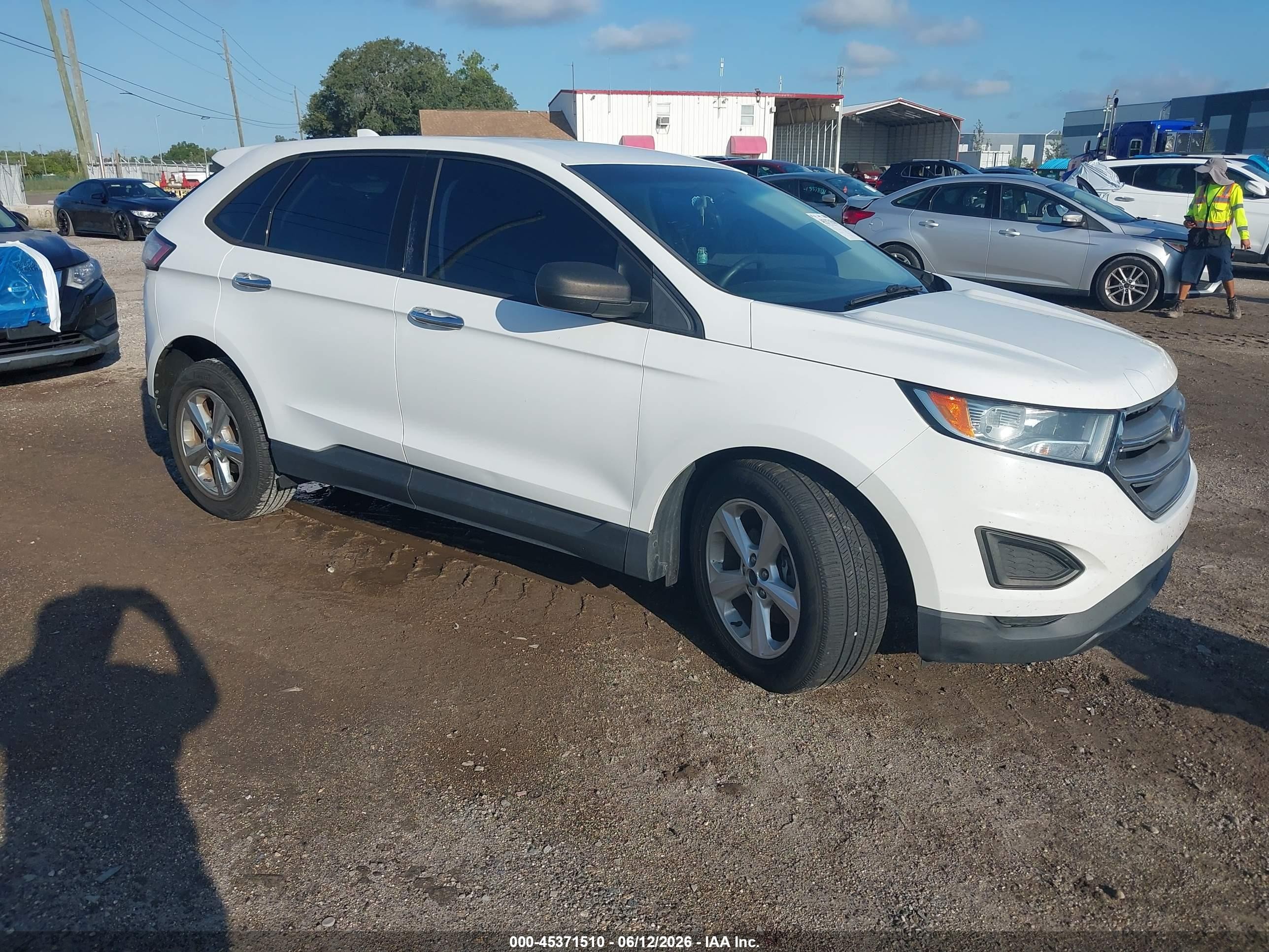 2015 Ford Edge Se White vin: 2FMTK3G89FBC37478