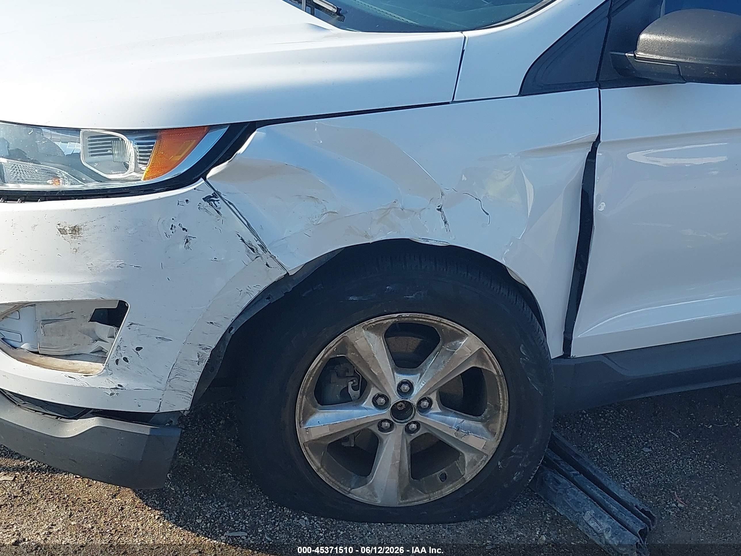 2015 Ford Edge Se White vin: 2FMTK3G89FBC37478