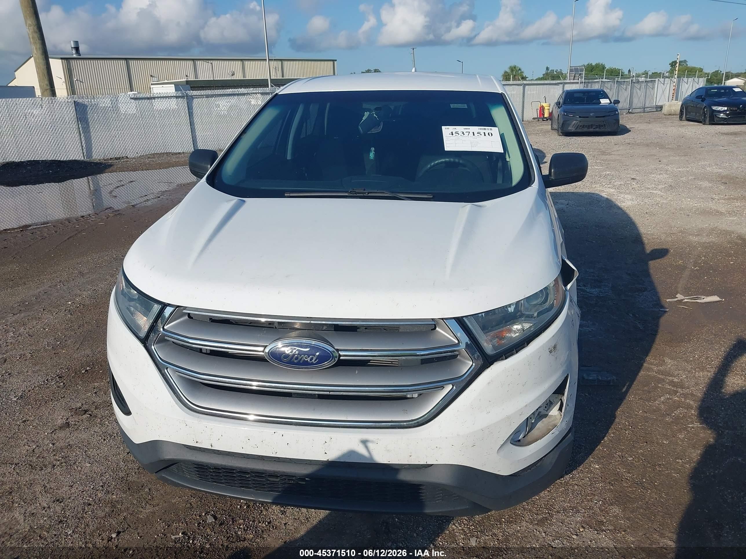 2015 Ford Edge Se White vin: 2FMTK3G89FBC37478