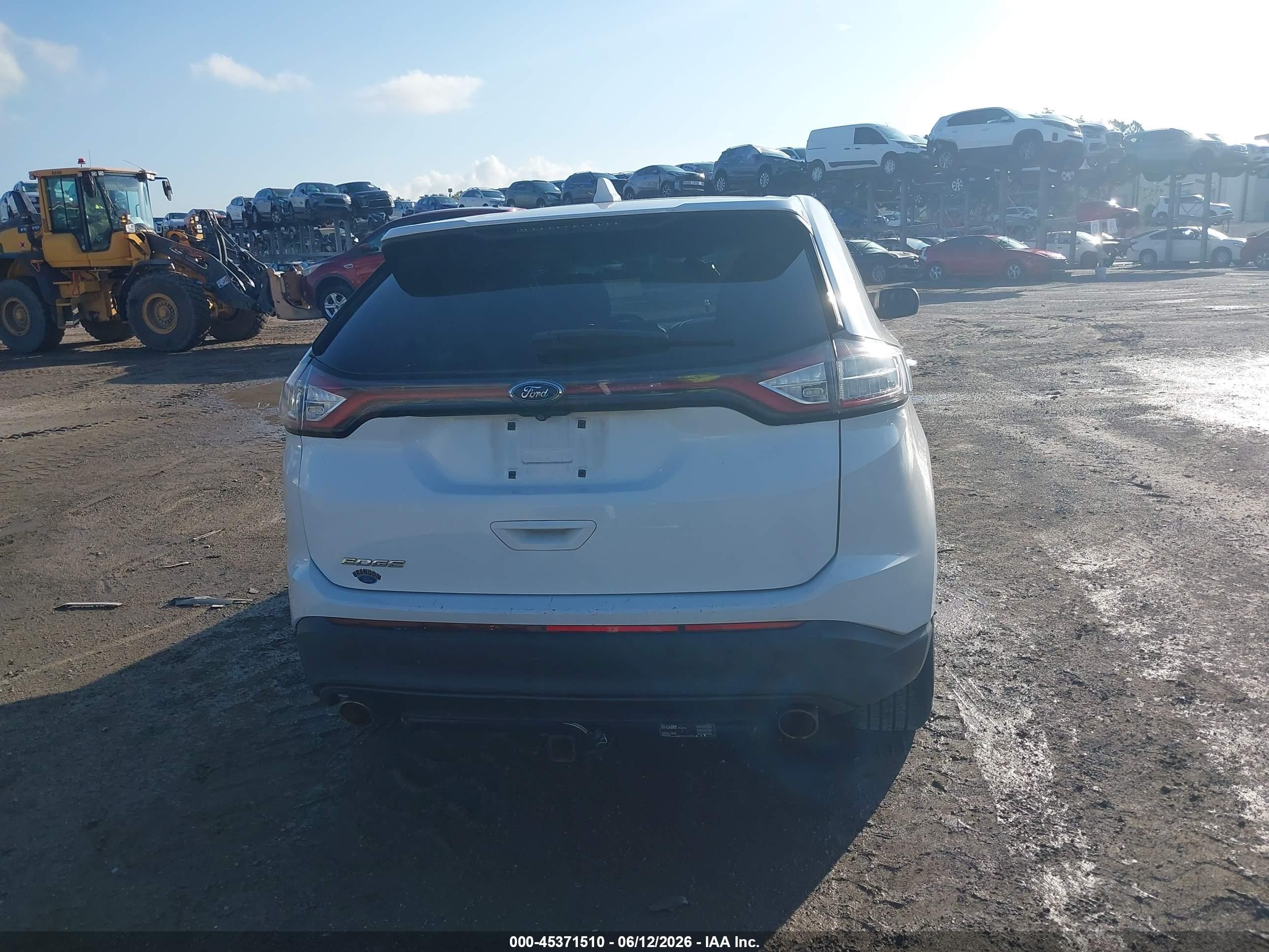 2015 Ford Edge Se White vin: 2FMTK3G89FBC37478