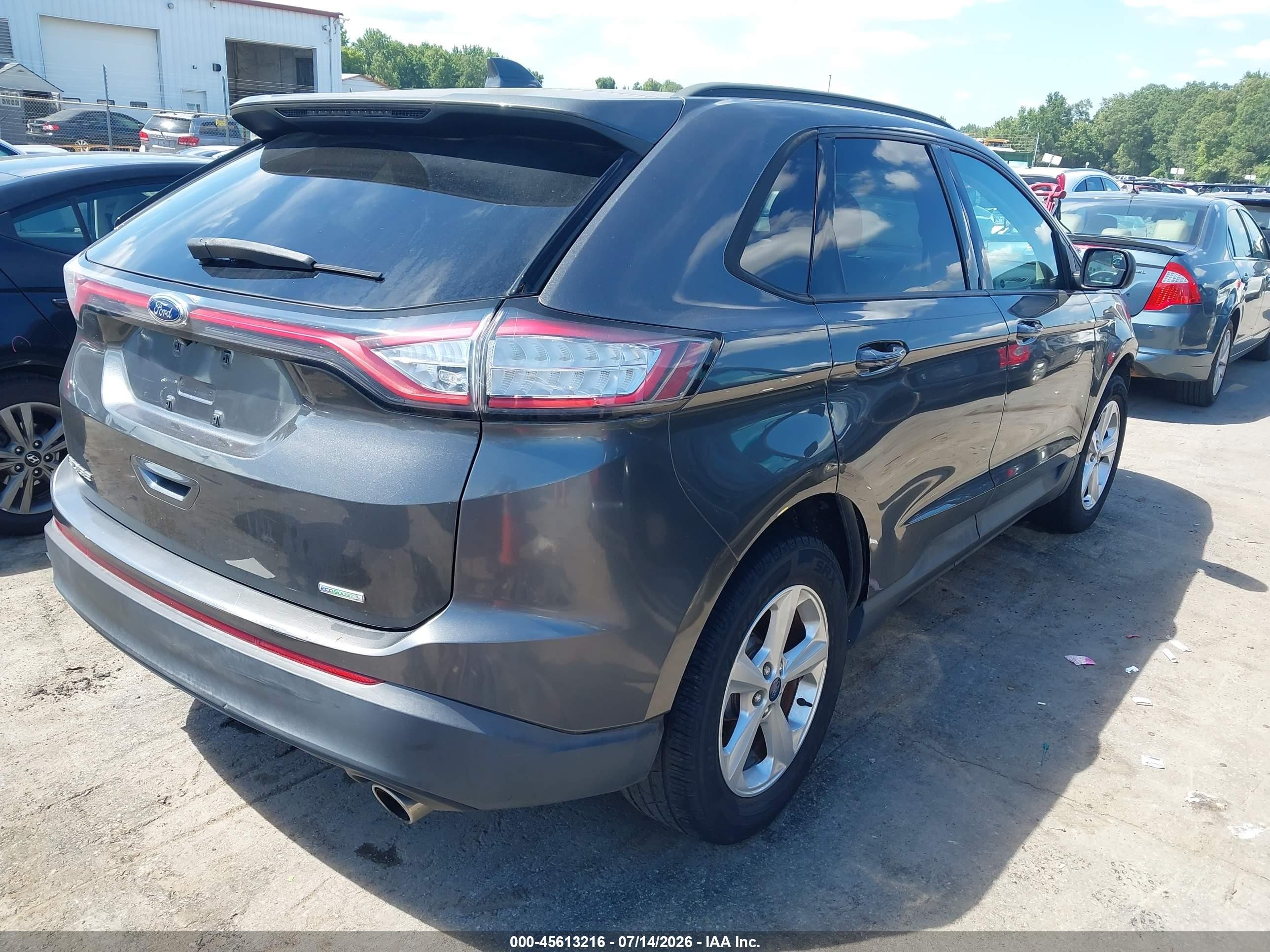 2015 Ford Edge Se Gray vin: 2FMTK3G90FBB60332