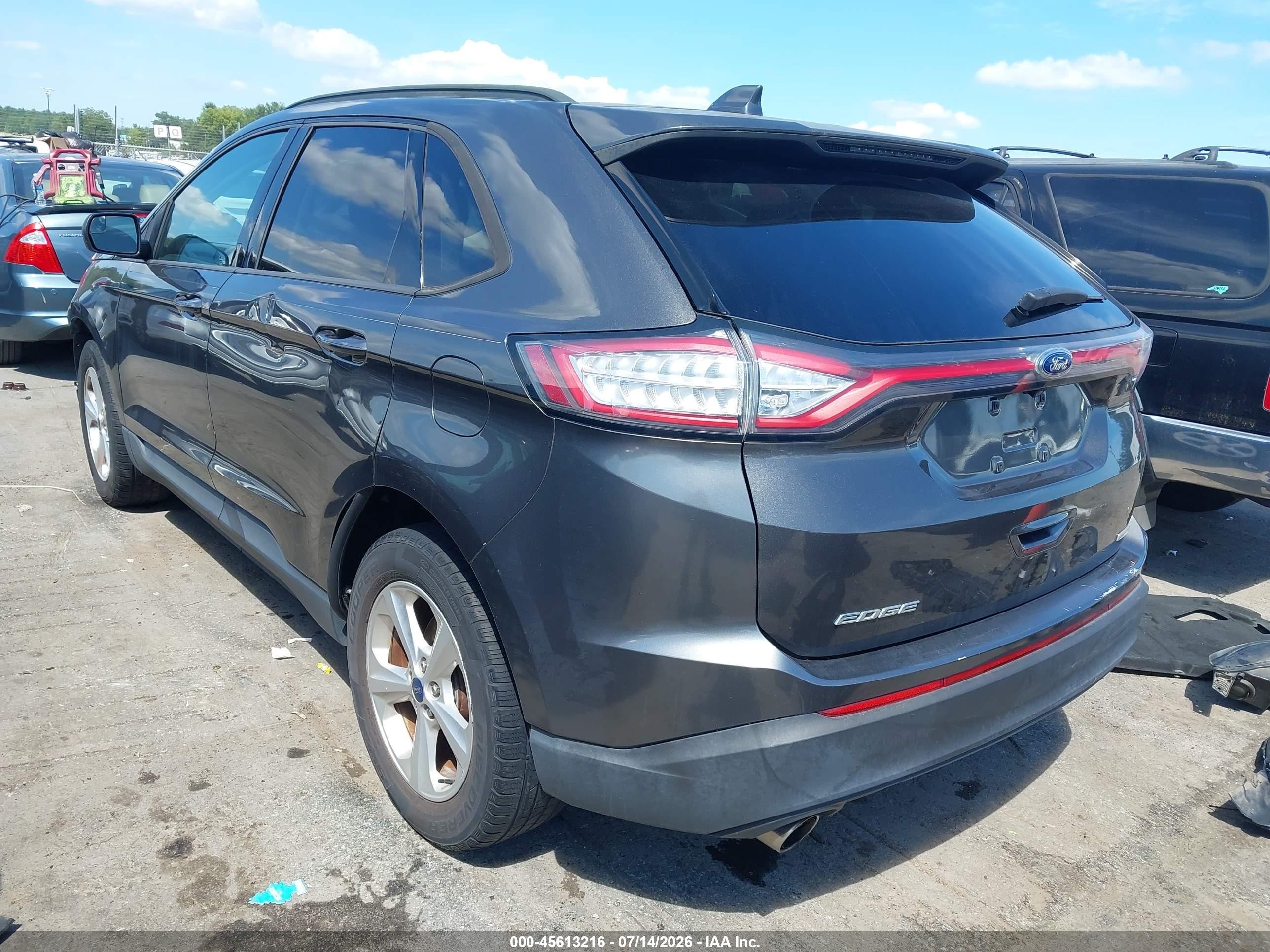 2015 Ford Edge Se Gray vin: 2FMTK3G90FBB60332