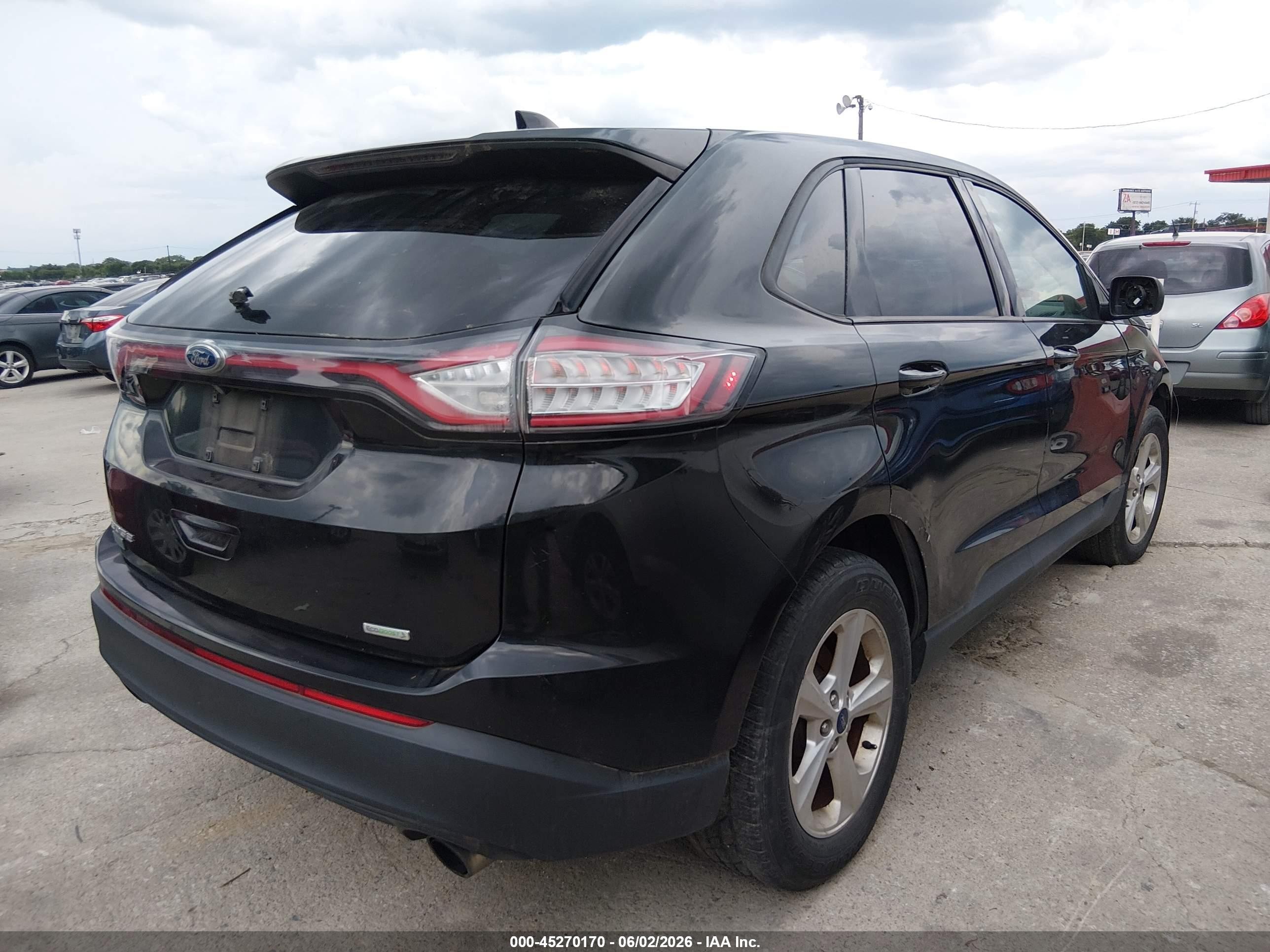 2015 Ford Edge Se Black vin: 2FMTK3G90FBC30007