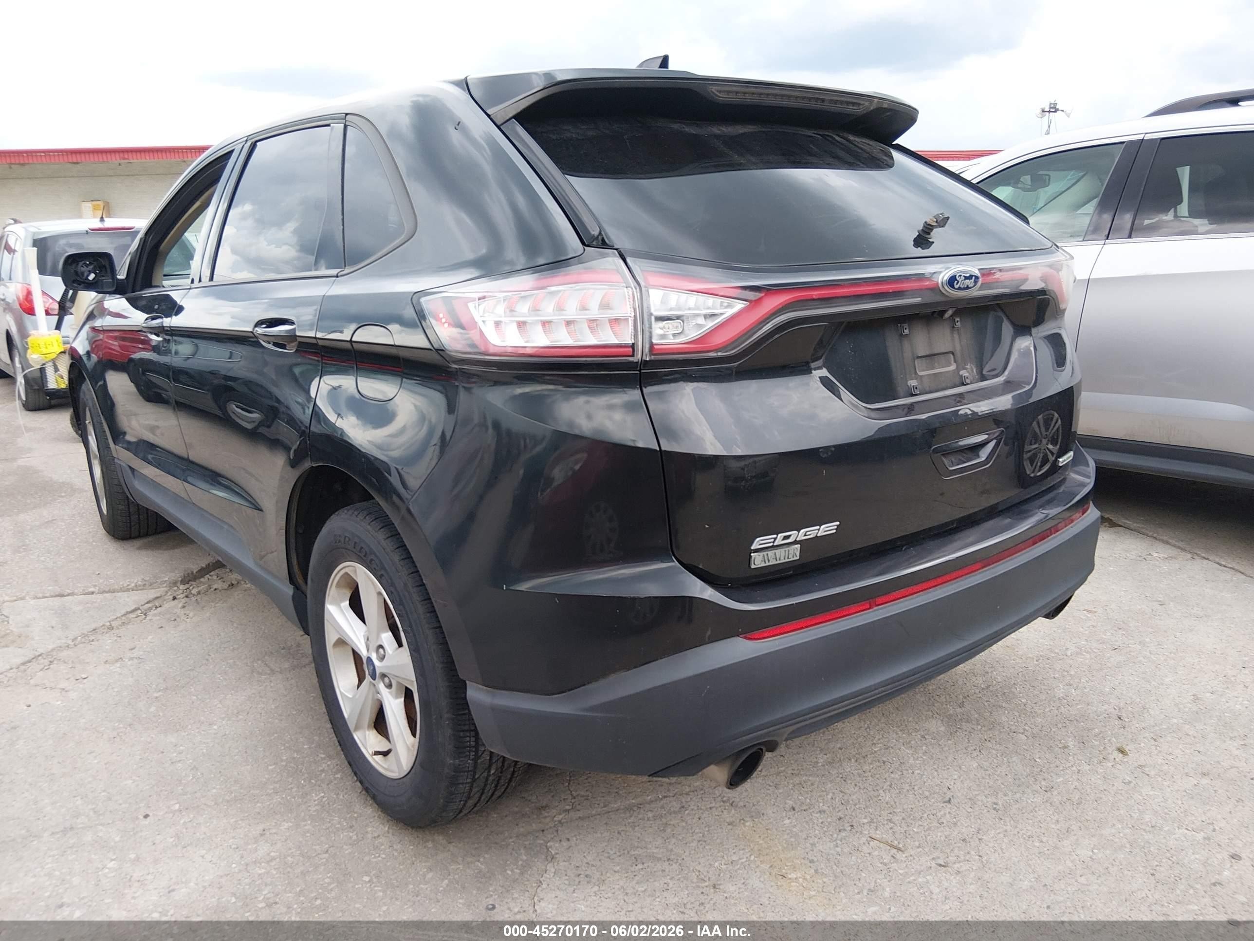 2015 Ford Edge Se Black vin: 2FMTK3G90FBC30007