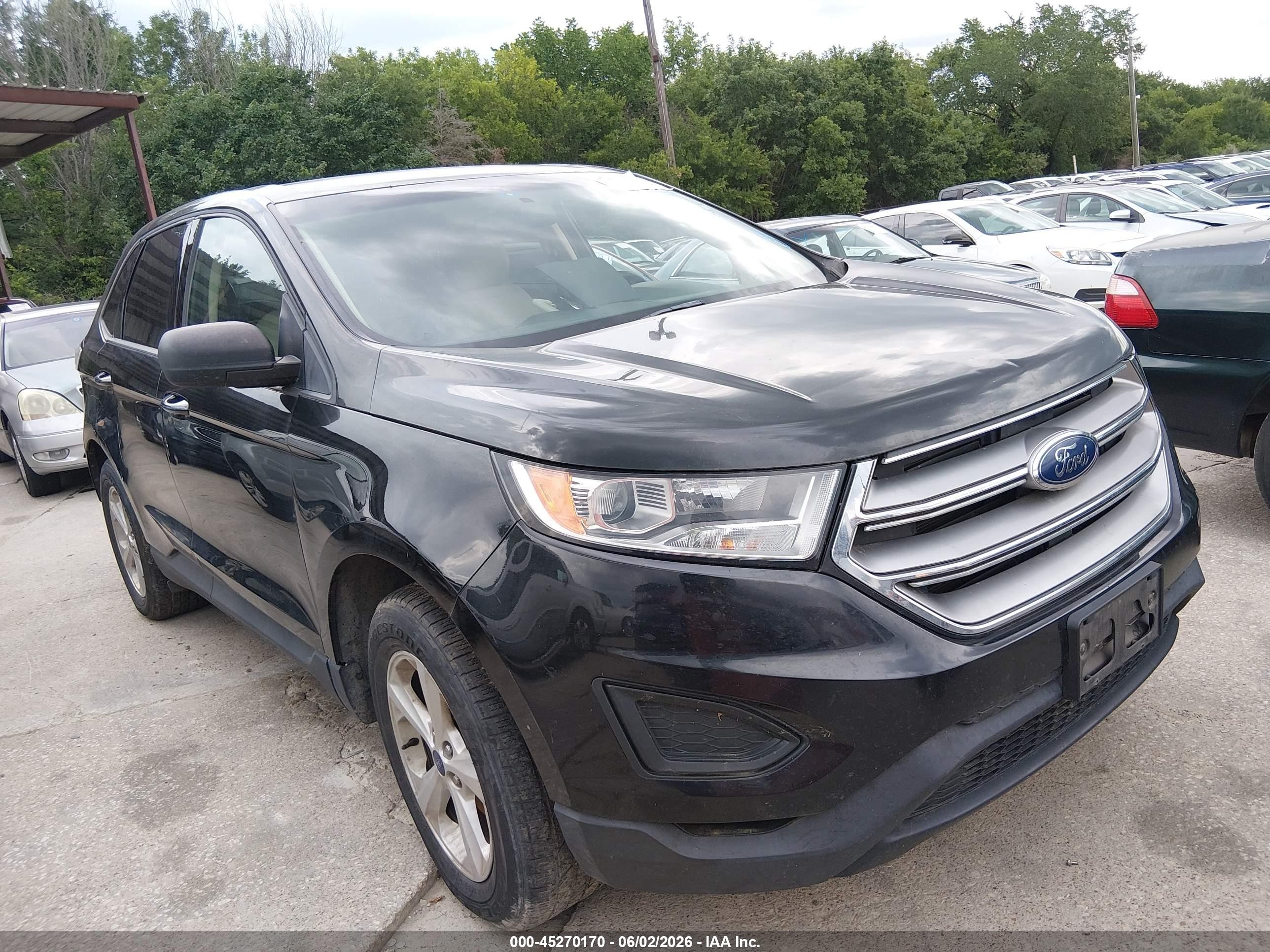 2015 Ford Edge Se Black vin: 2FMTK3G90FBC30007