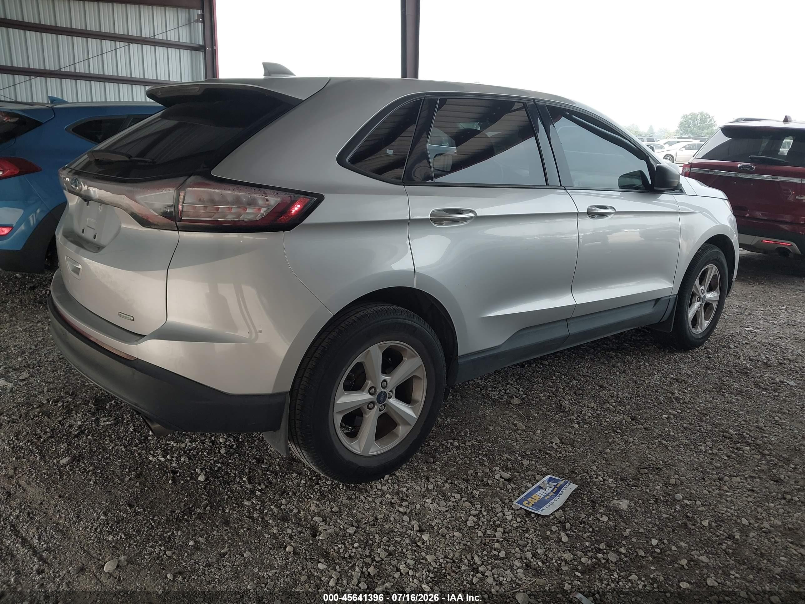 2015 Ford Edge Se Серебряный vin: 2FMTK3G91FBC32977