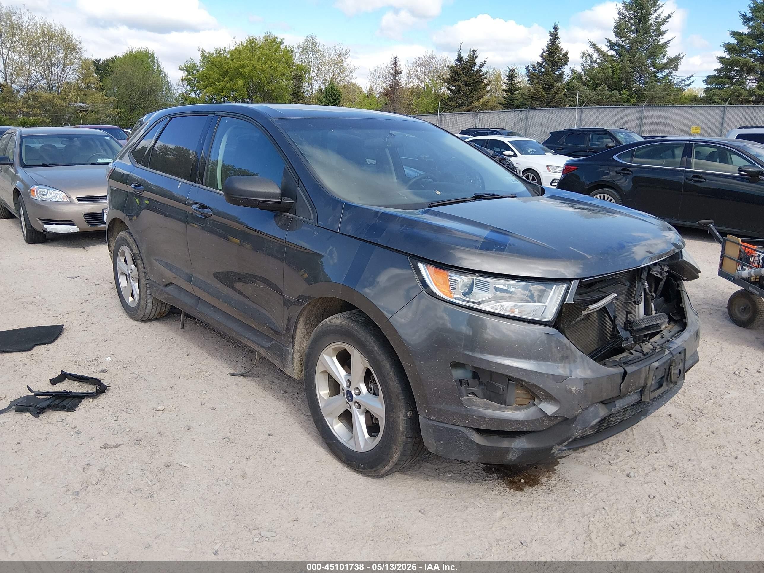 2015 Ford Edge Se Gray vin: 2FMTK3G93FBB43511