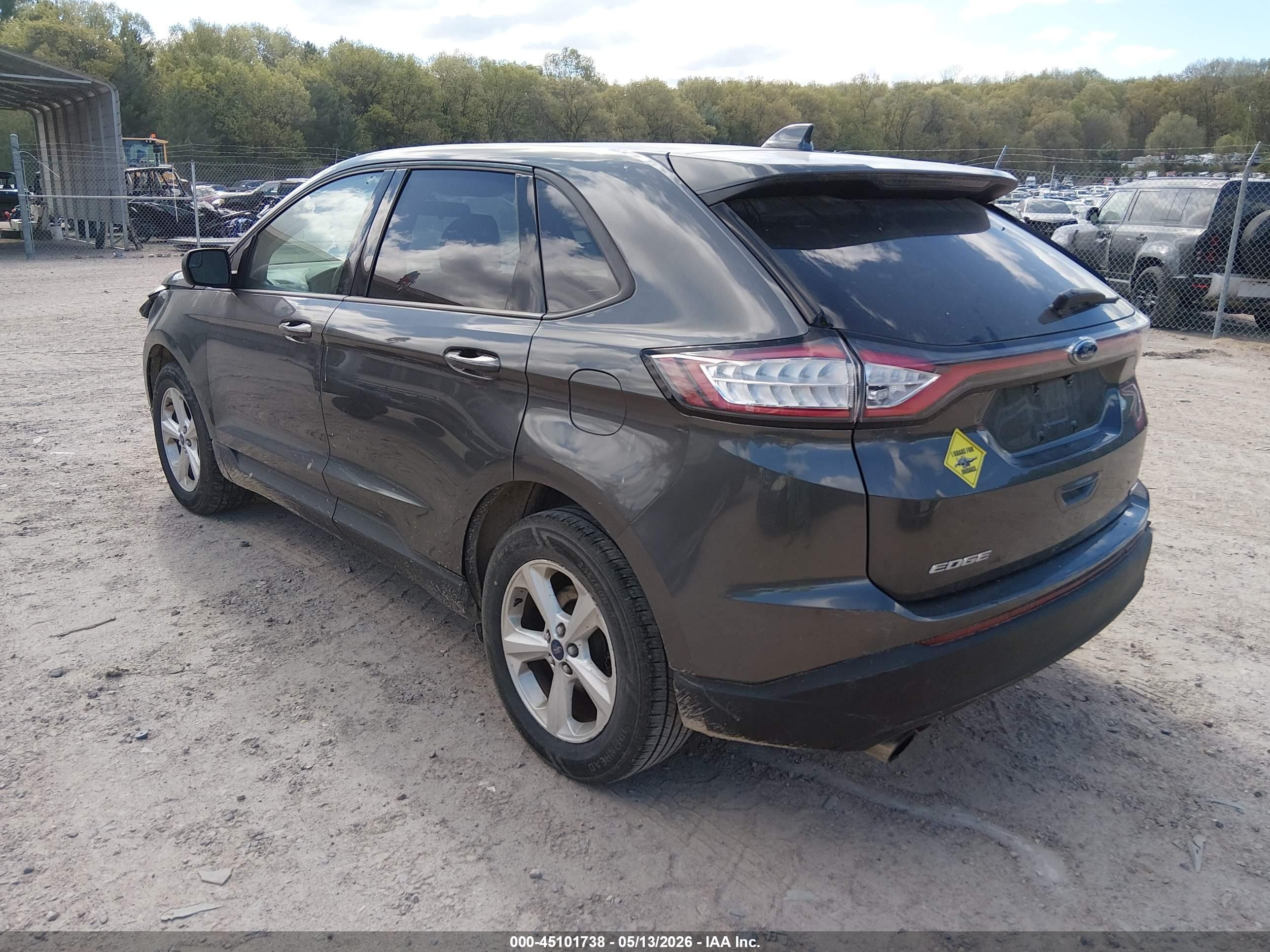 2015 Ford Edge Se Gray vin: 2FMTK3G93FBB43511