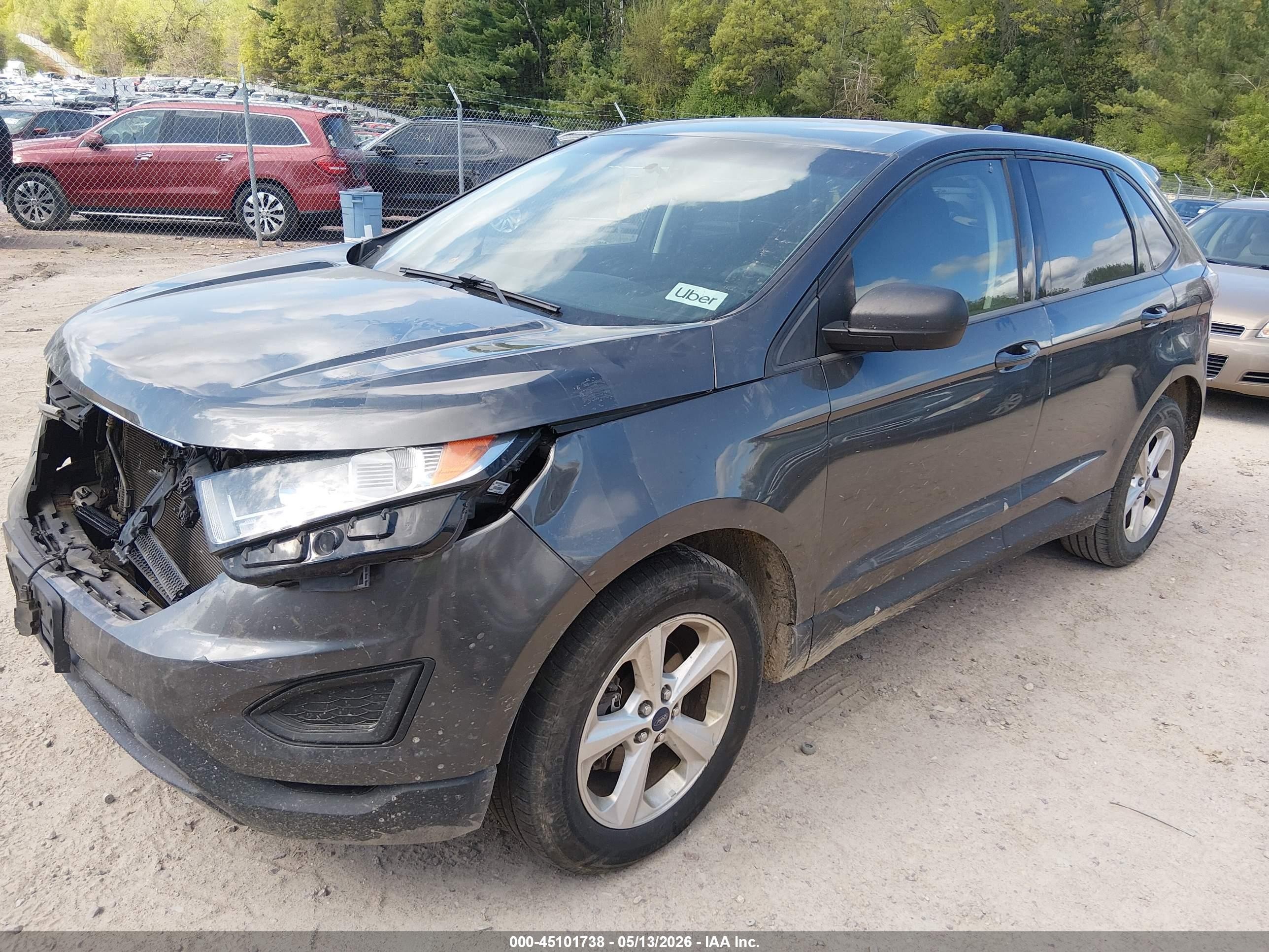 2015 Ford Edge Se Gray vin: 2FMTK3G93FBB43511