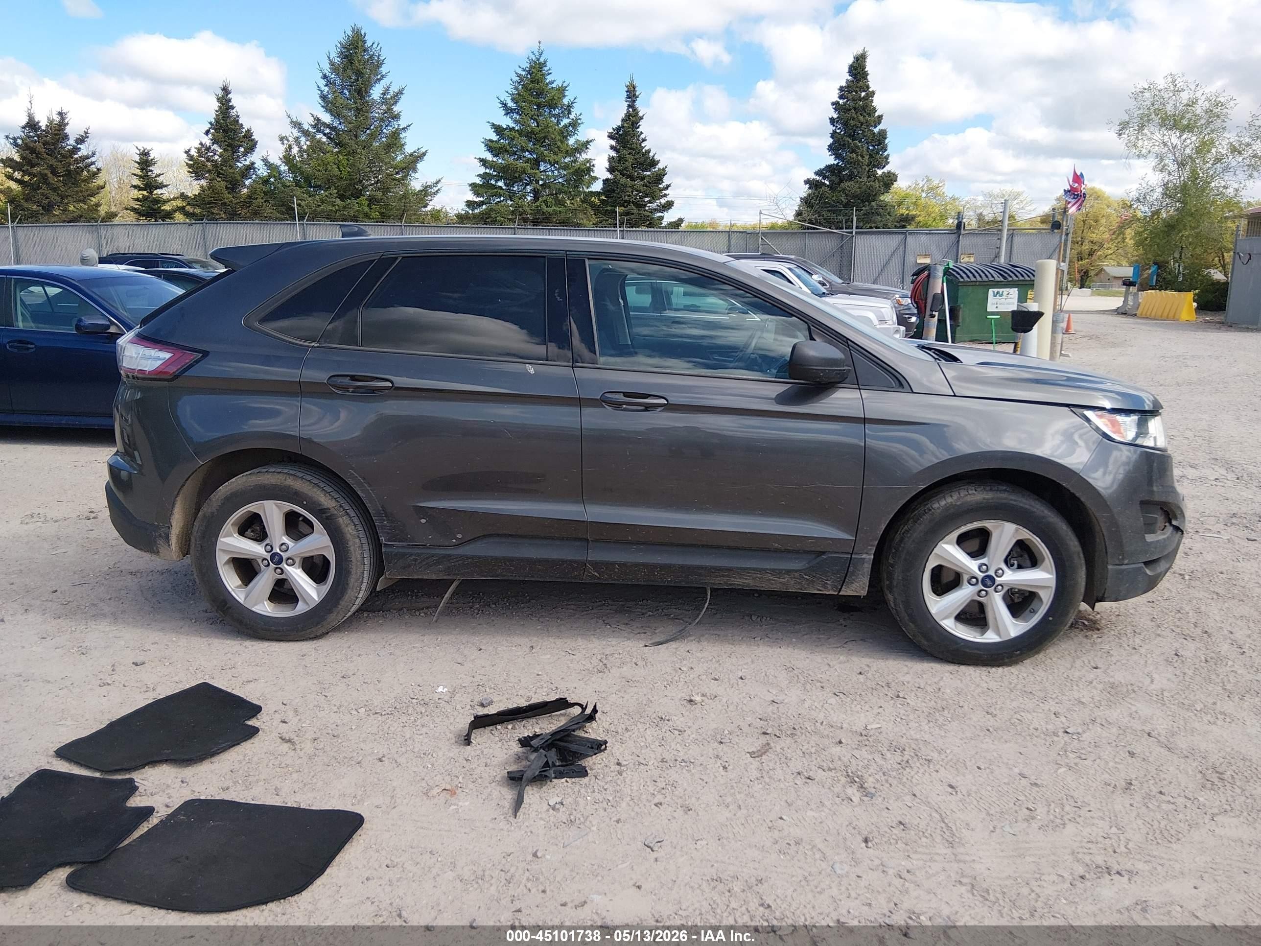 2015 Ford Edge Se Gray vin: 2FMTK3G93FBB43511