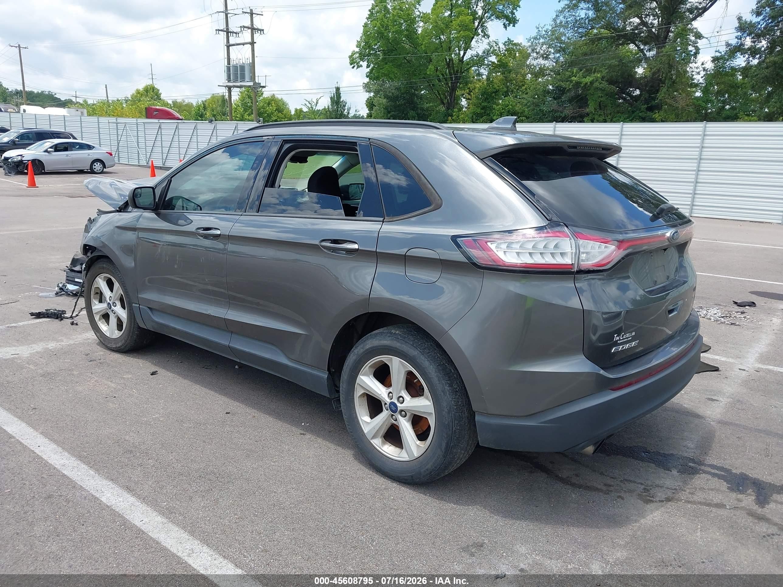 2015 Ford Edge Se Gray vin: 2FMTK3G93FBC41129
