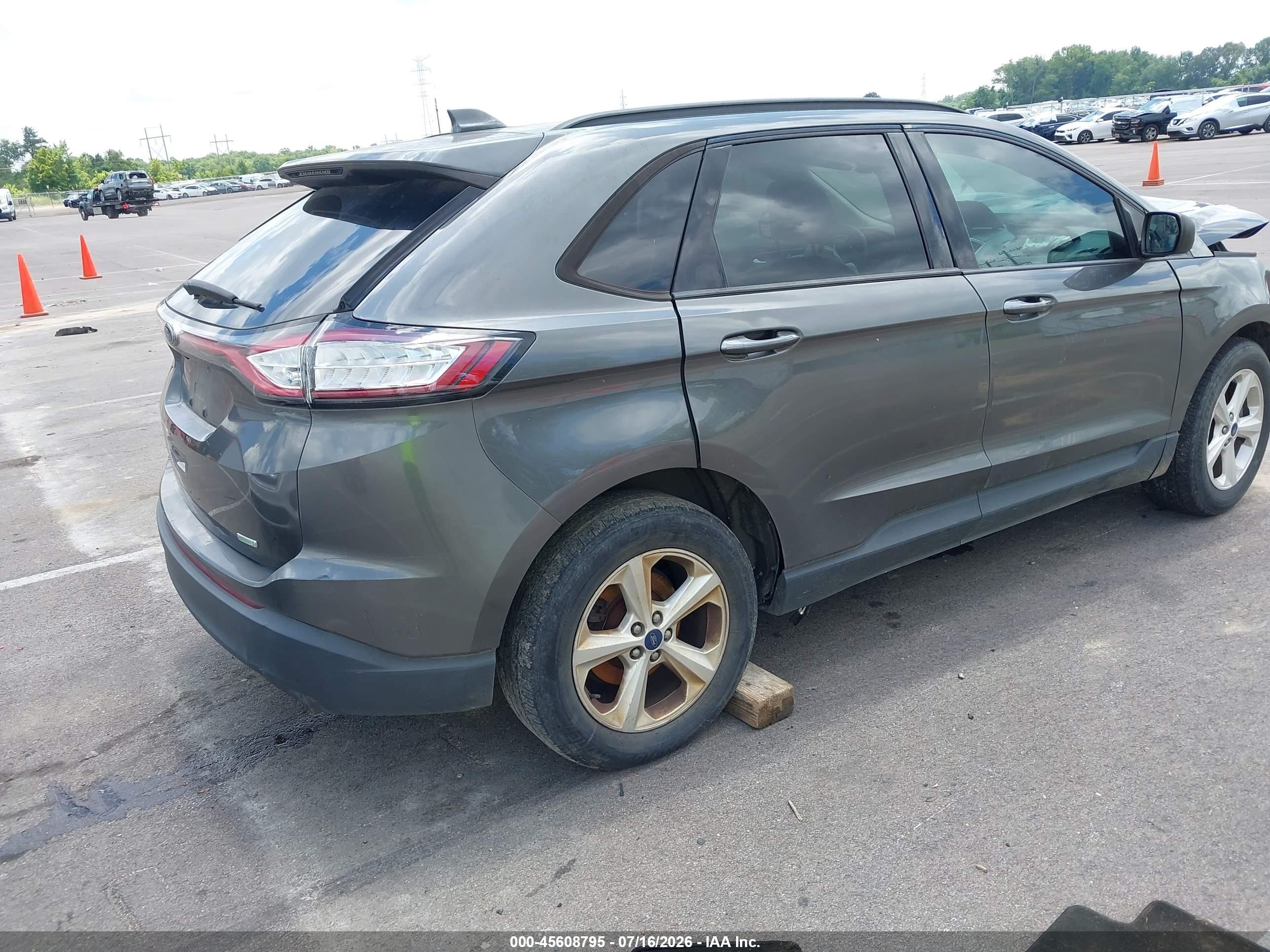 2015 Ford Edge Se Gray vin: 2FMTK3G93FBC41129
