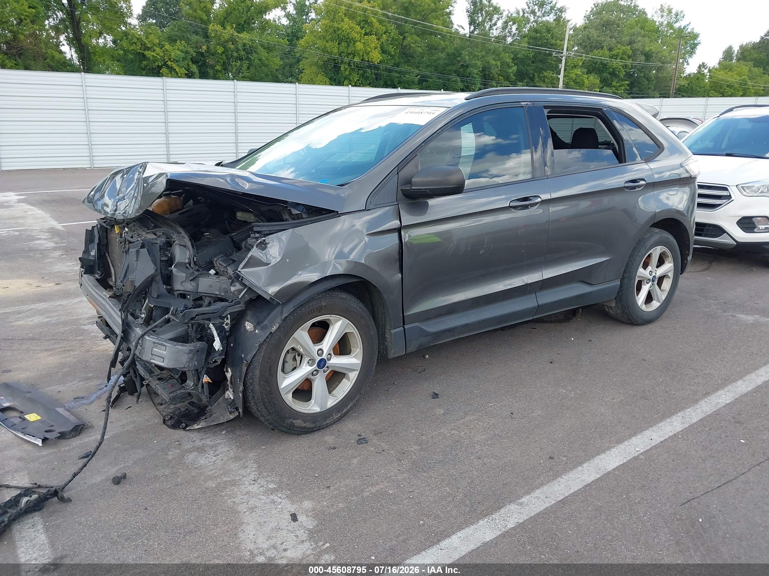 2015 Ford Edge Se Gray vin: 2FMTK3G93FBC41129