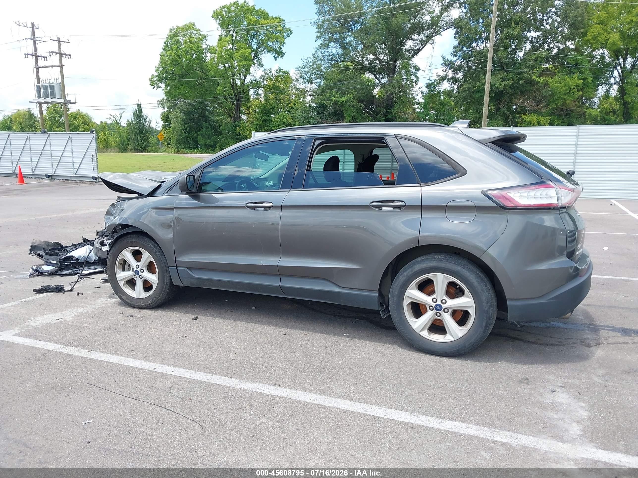 2015 Ford Edge Se Gray vin: 2FMTK3G93FBC41129