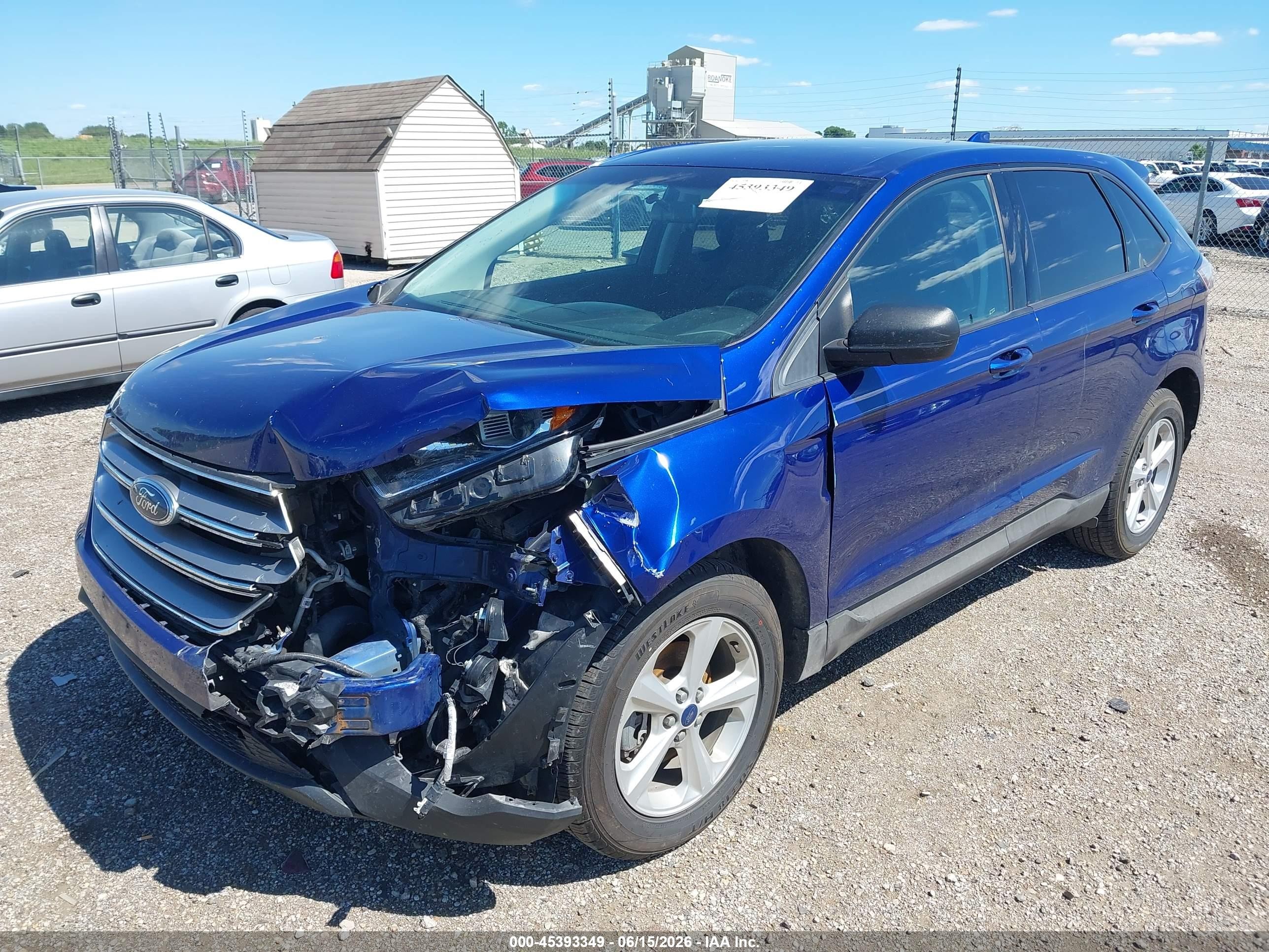 2015 Ford Edge Se Blue vin: 2FMTK3G94FBC32018