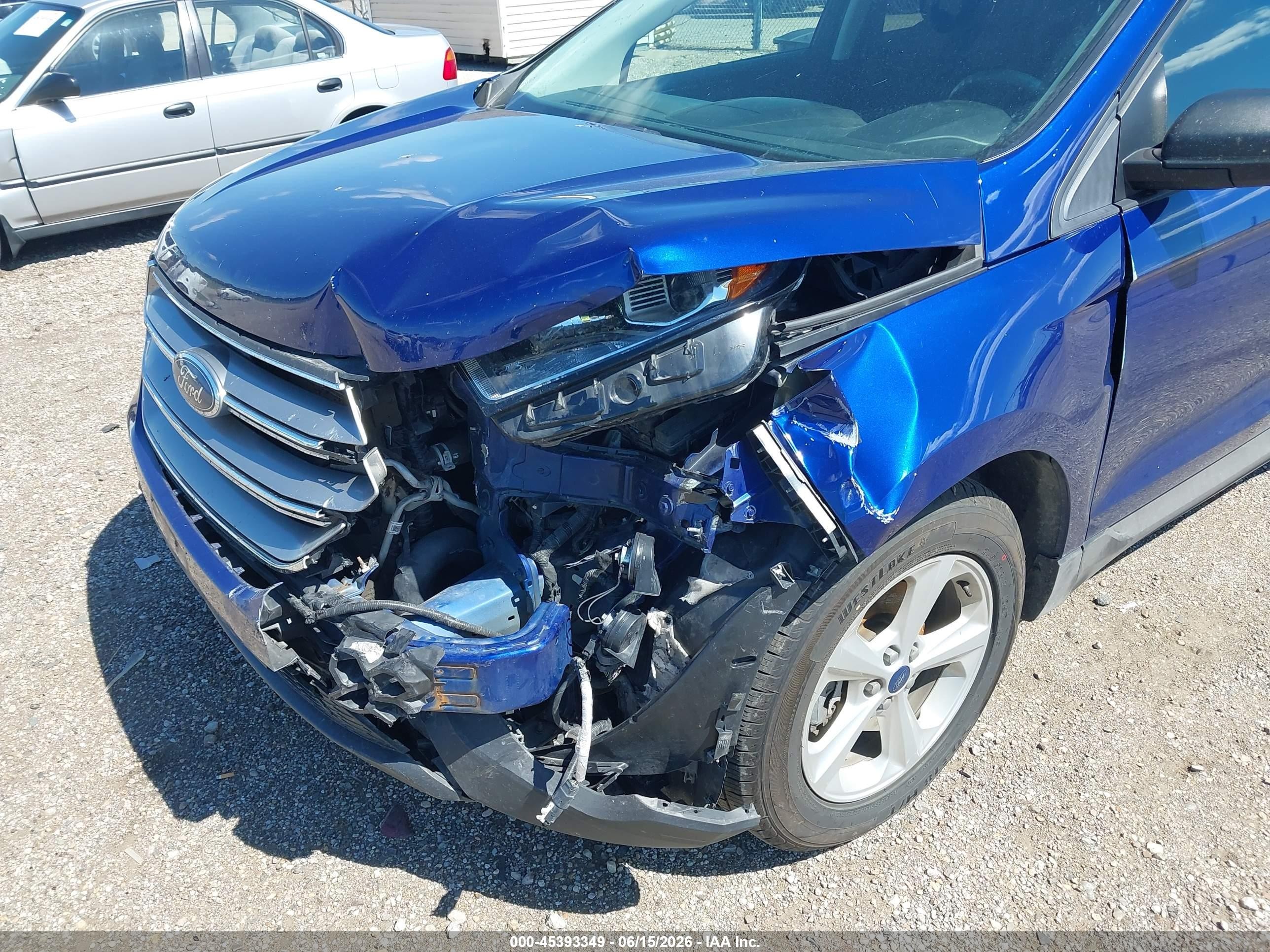 2015 Ford Edge Se Blue vin: 2FMTK3G94FBC32018
