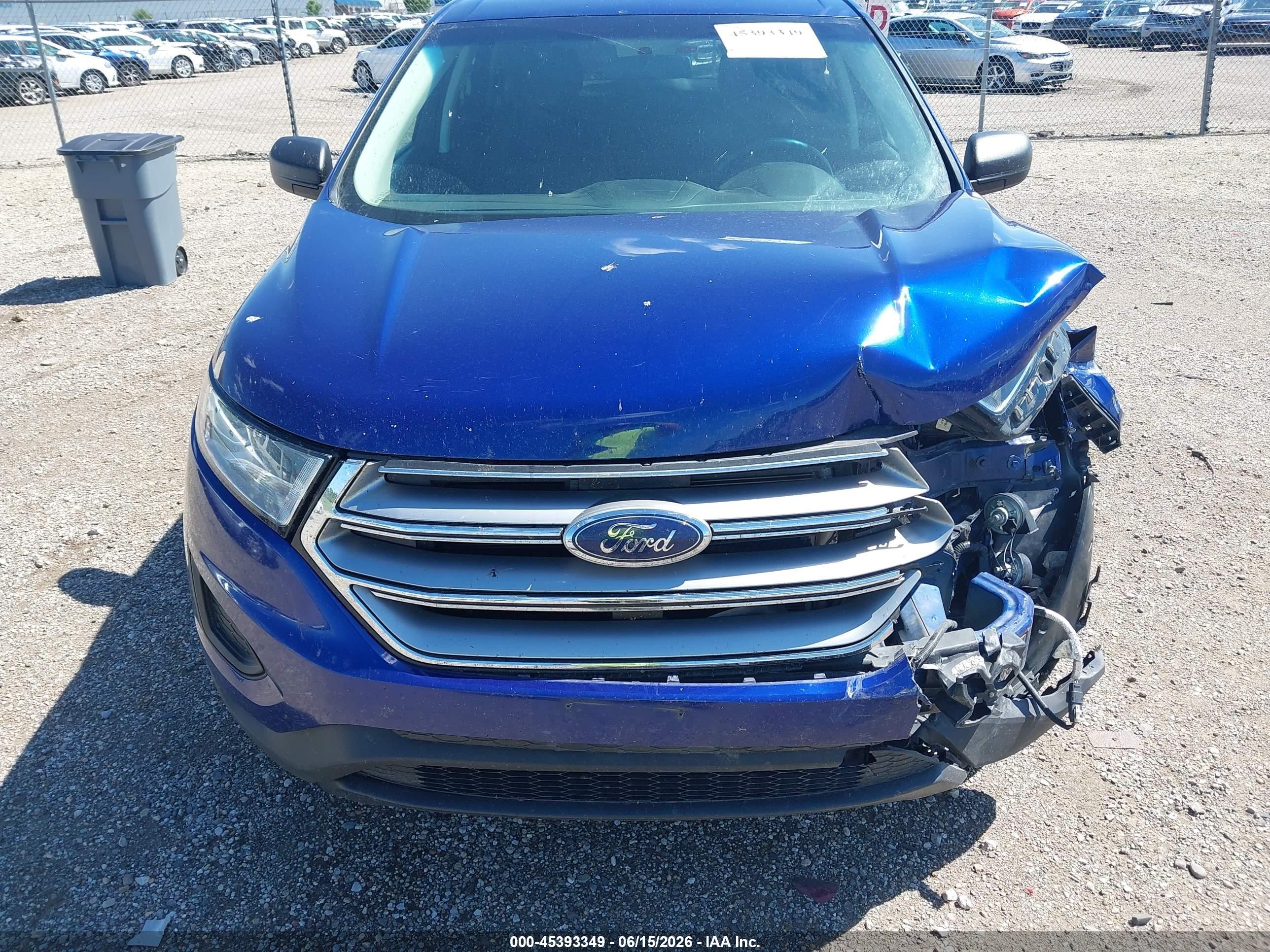 2015 Ford Edge Se Blue vin: 2FMTK3G94FBC32018