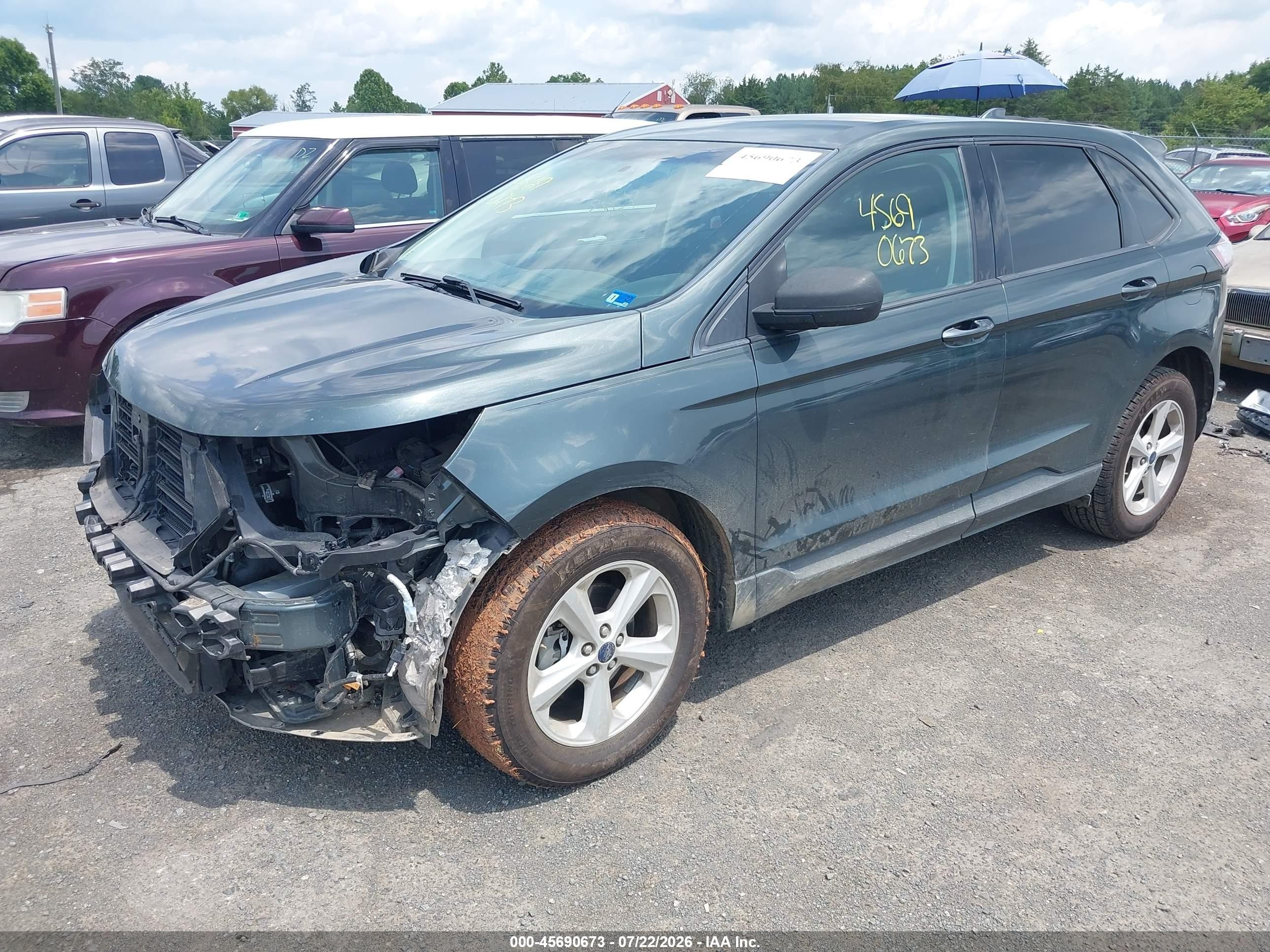 2015 Ford Edge Se Серый vin: 2FMTK3G95FBC12960