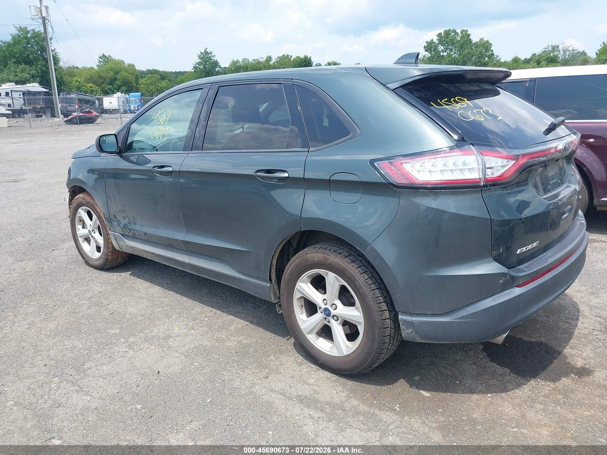 2015 Ford Edge Se Серый vin: 2FMTK3G95FBC12960