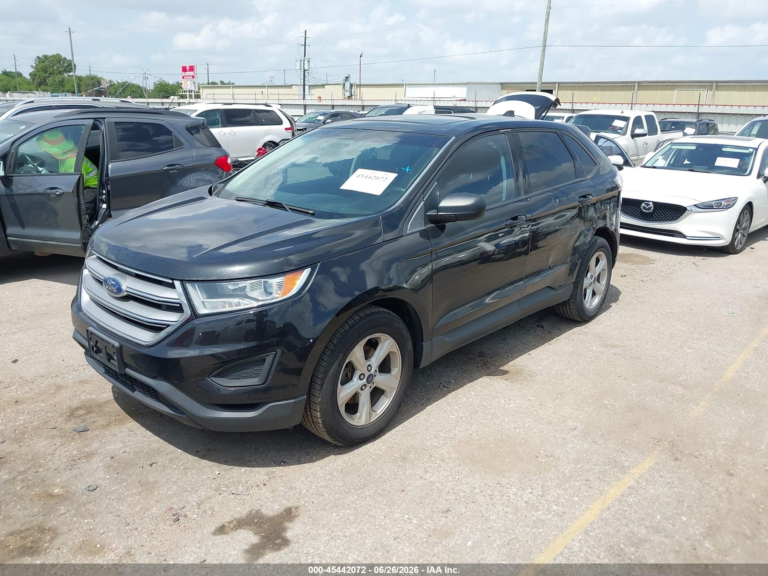 2015 Ford Edge Se Black vin: 2FMTK3G95FBC19732