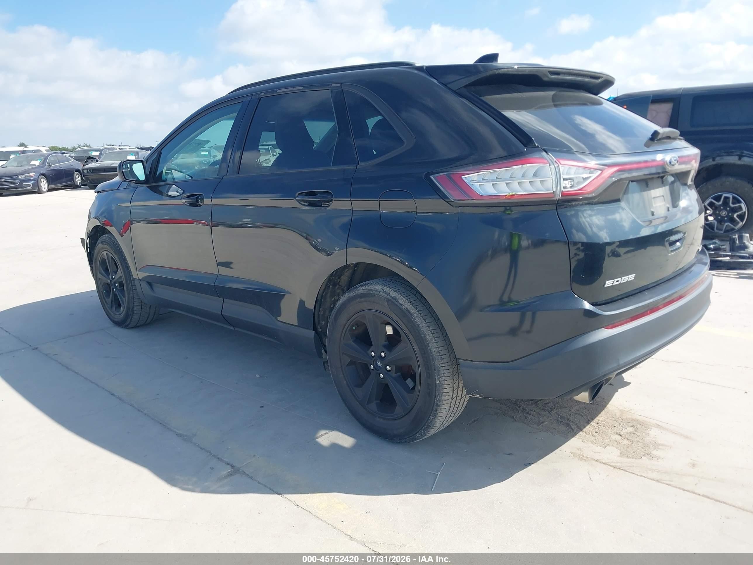 2015 Ford Edge Se Black vin: 2FMTK3G95FBC26230
