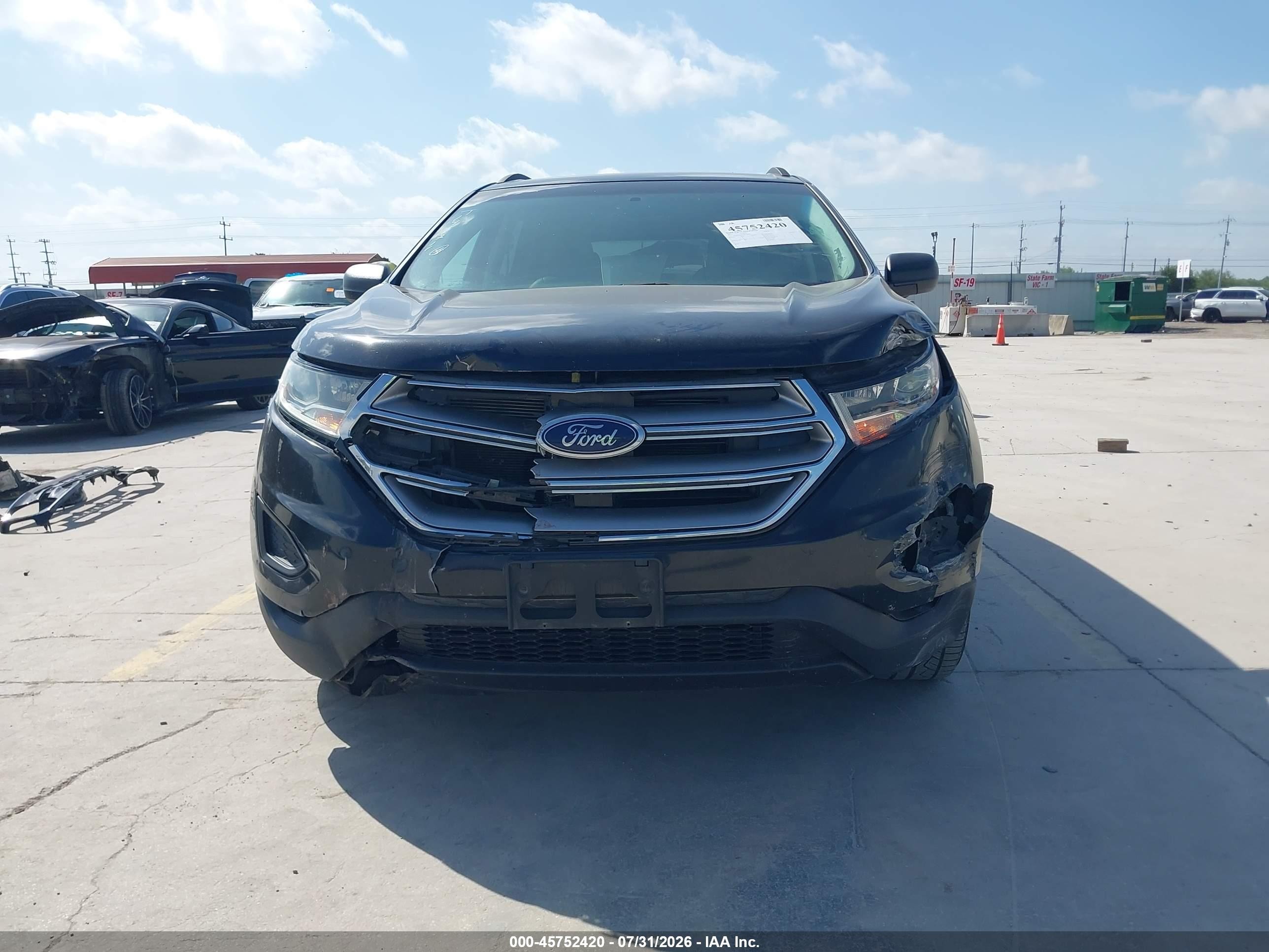 2015 Ford Edge Se Black vin: 2FMTK3G95FBC26230