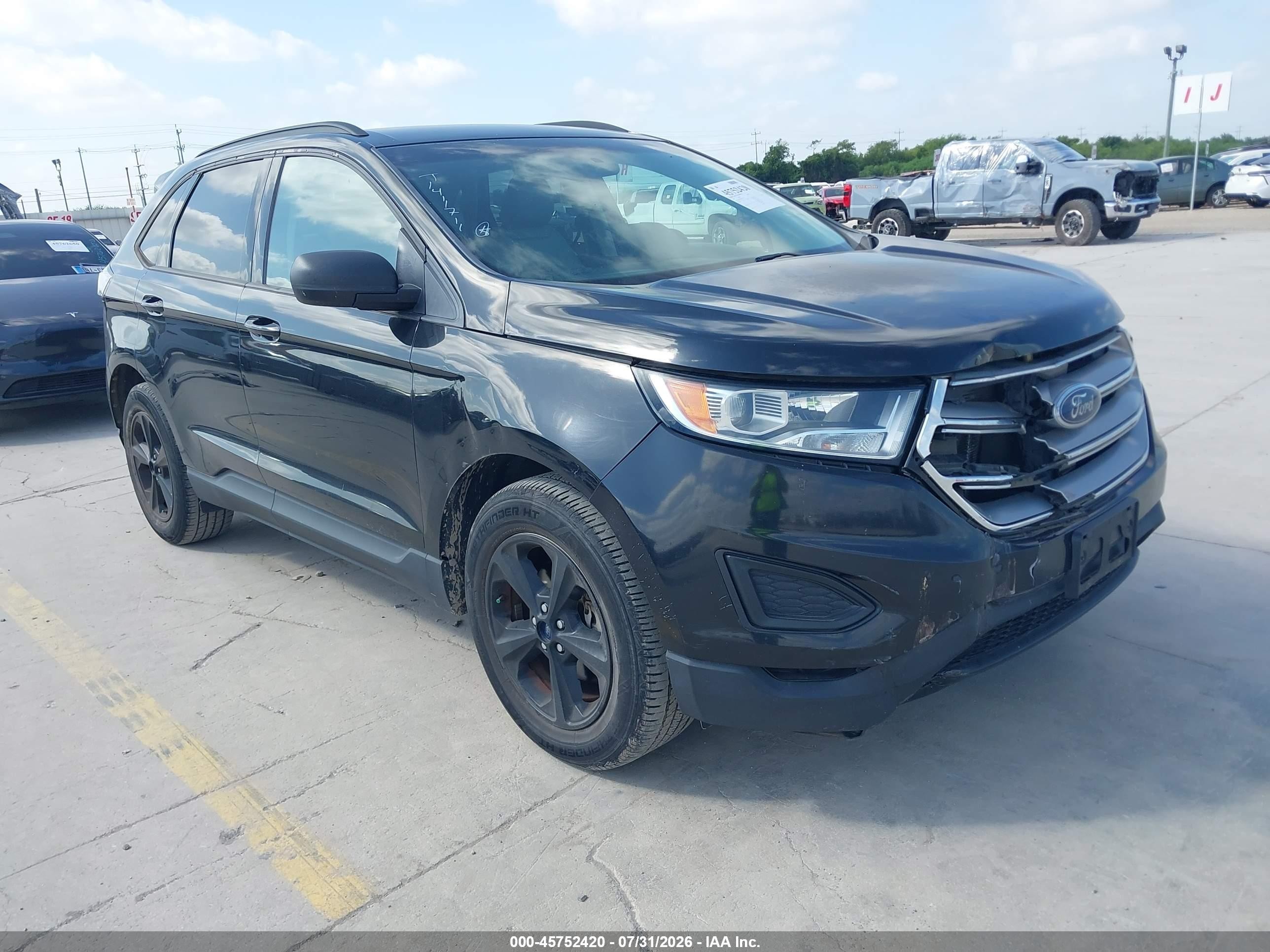 2015 Ford Edge Se Black vin: 2FMTK3G95FBC26230