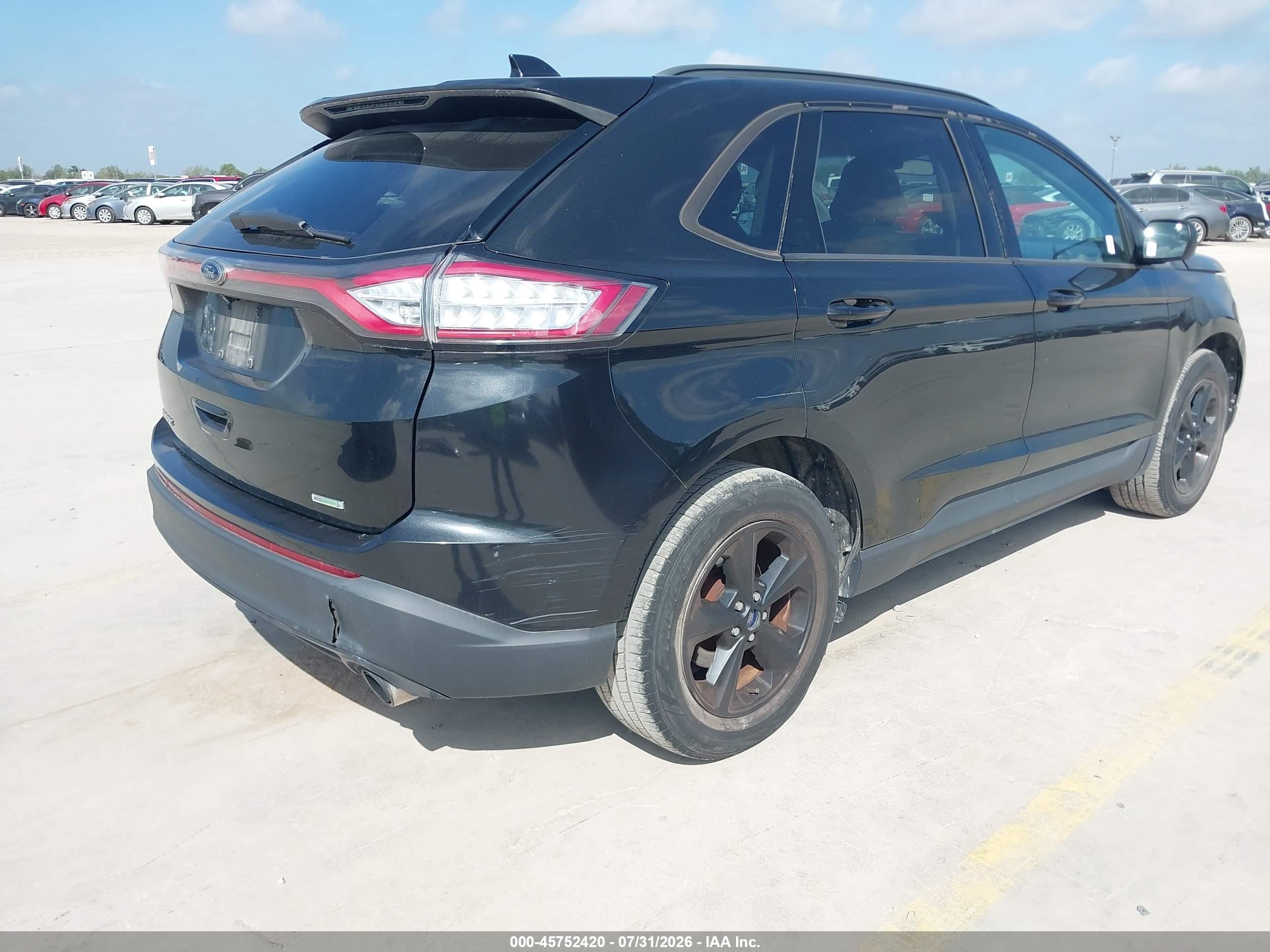 2015 Ford Edge Se Black vin: 2FMTK3G95FBC26230