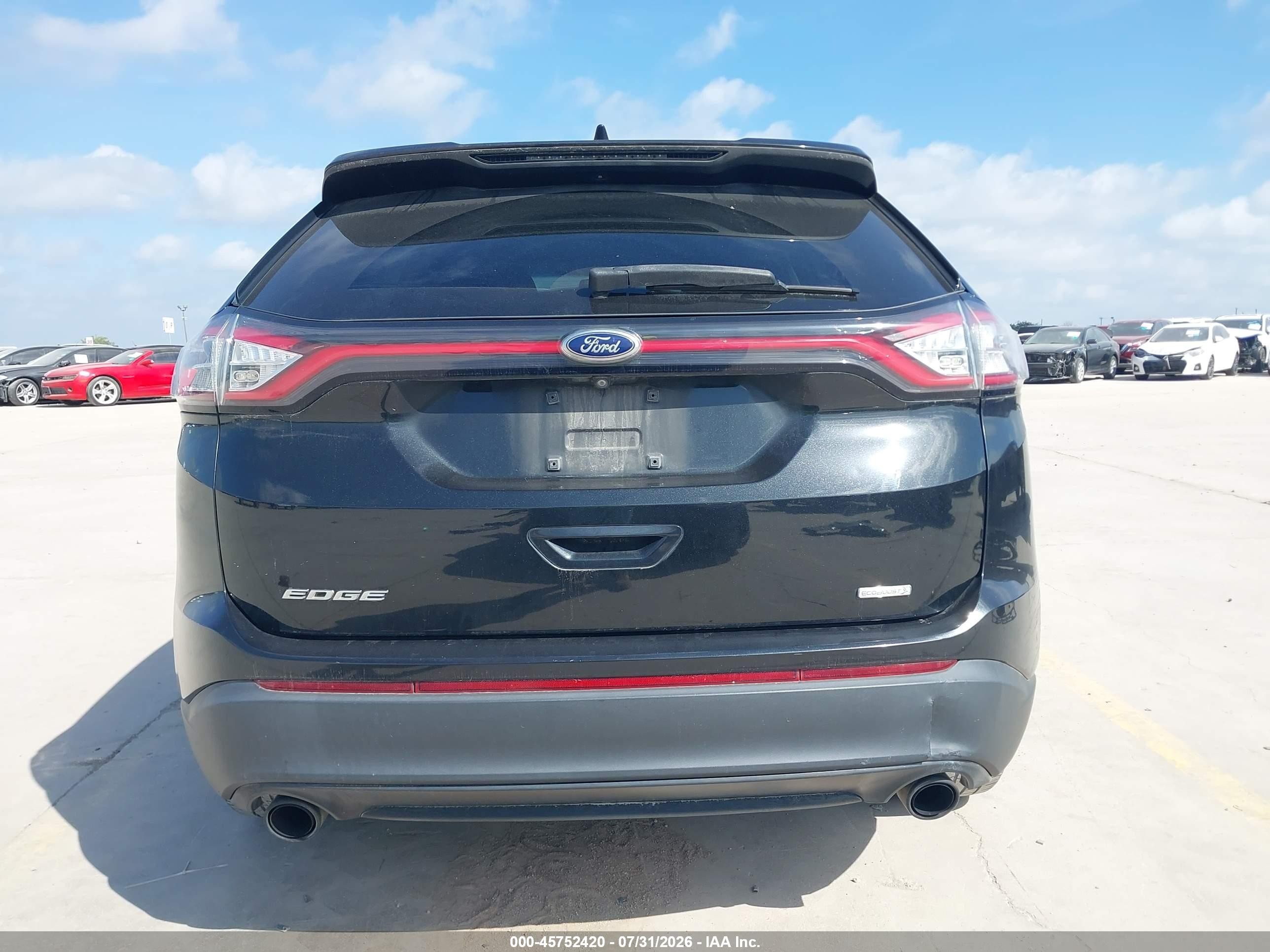 2015 Ford Edge Se Black vin: 2FMTK3G95FBC26230