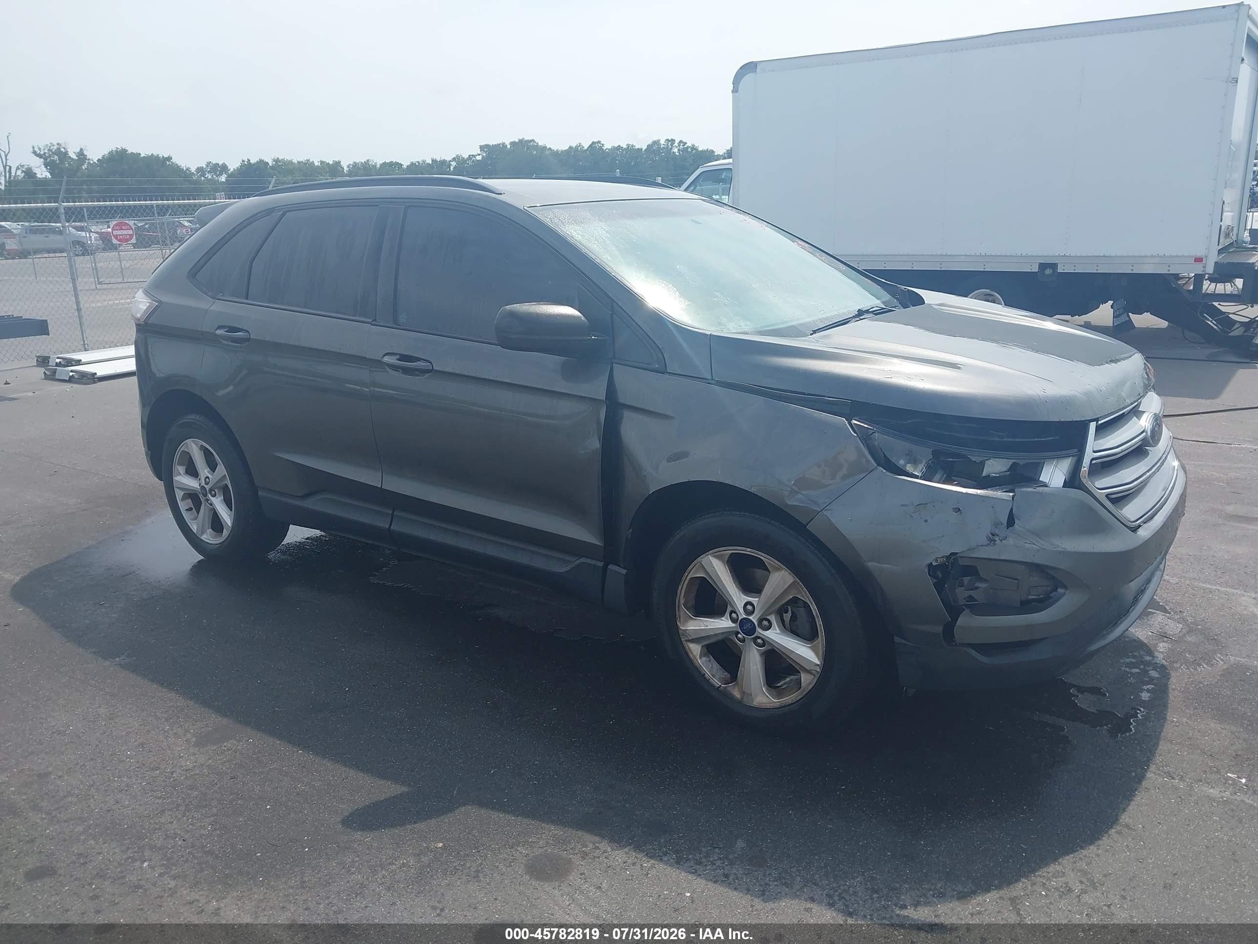 2015 Ford Edge Se Серый vin: 2FMTK3G95FBC41200