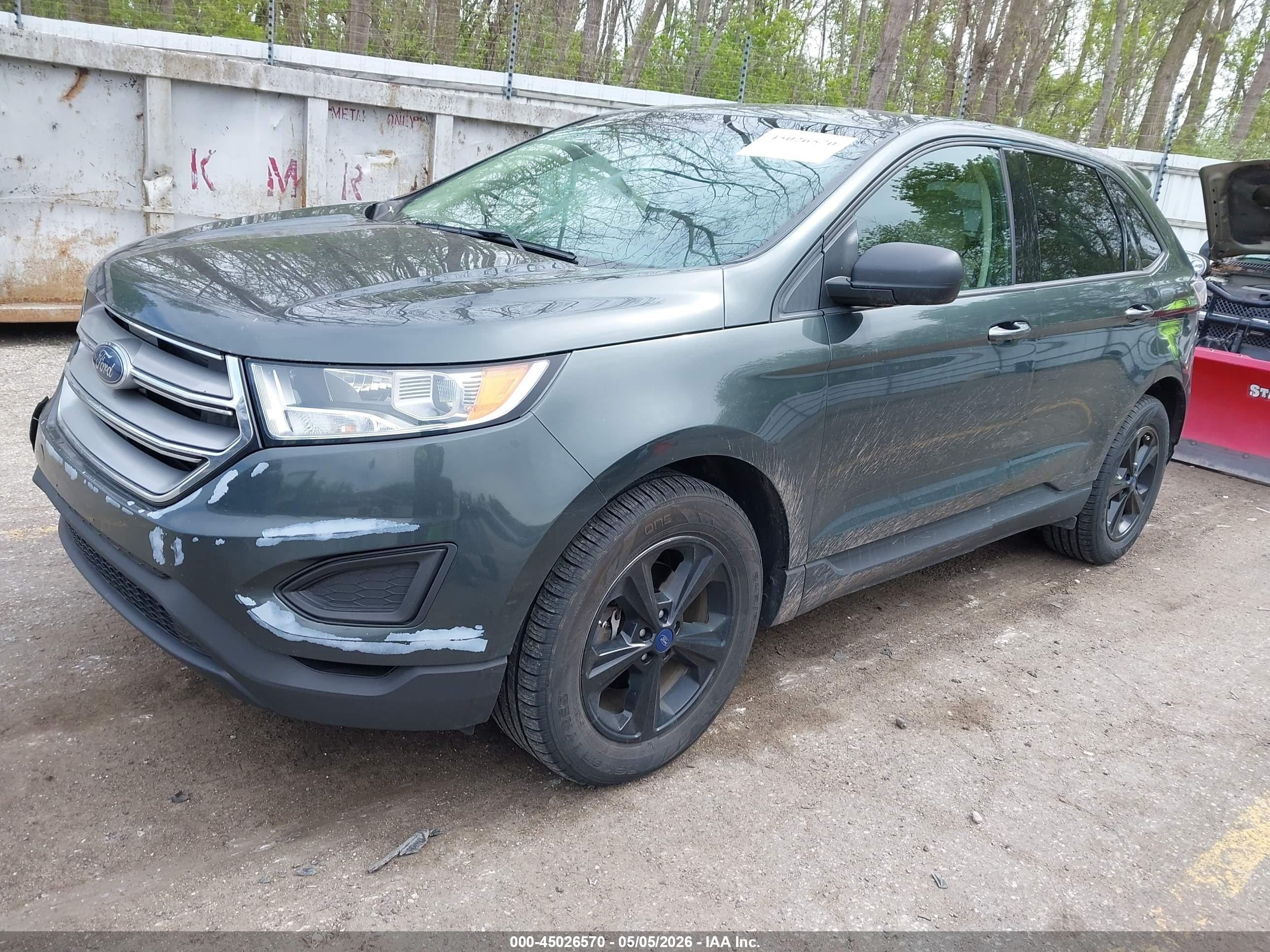 2015 Ford Edge Se Gray vin: 2FMTK3G96FBC40847