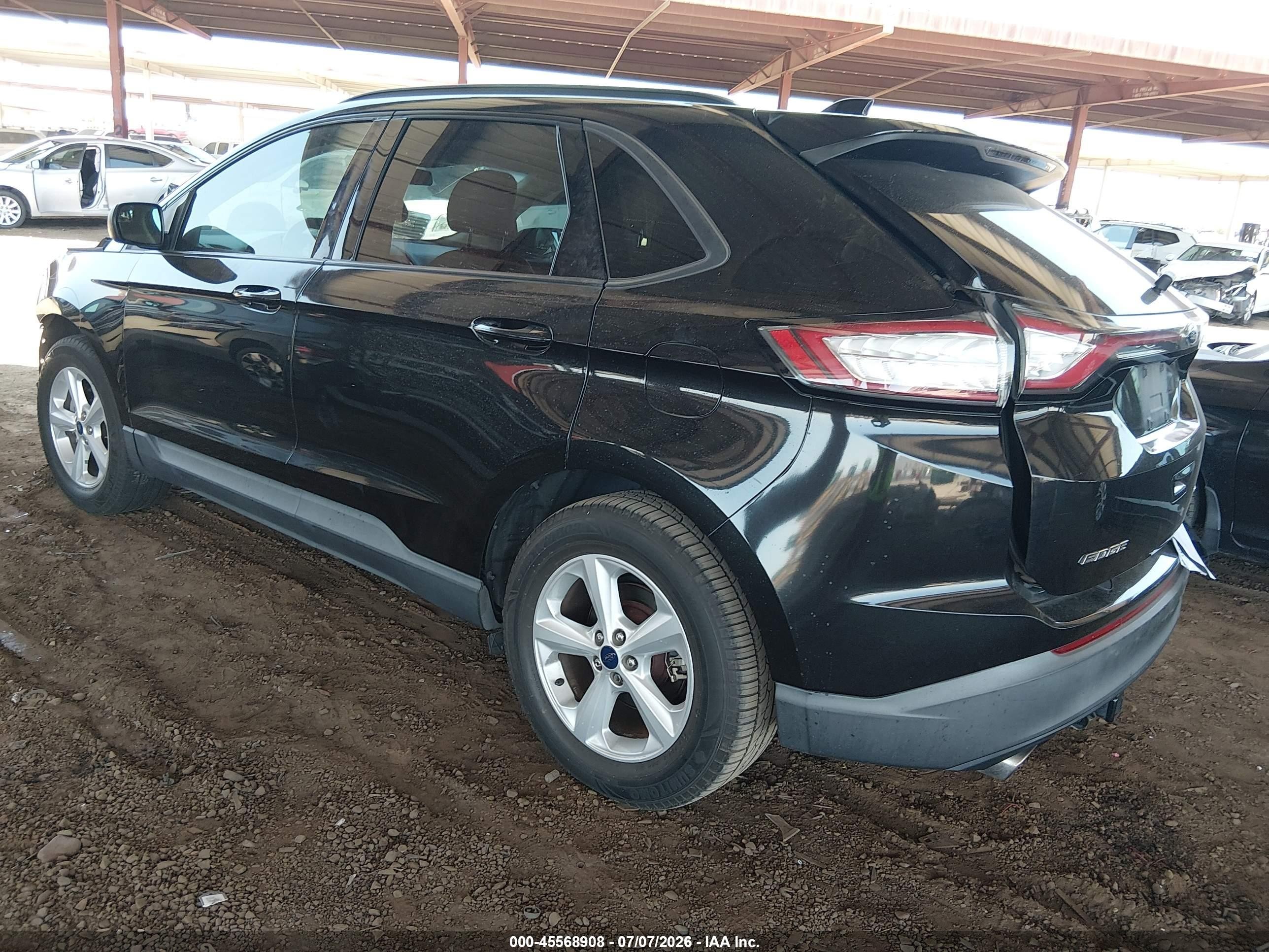 2015 Ford Edge Se Black vin: 2FMTK3G97FBC17741