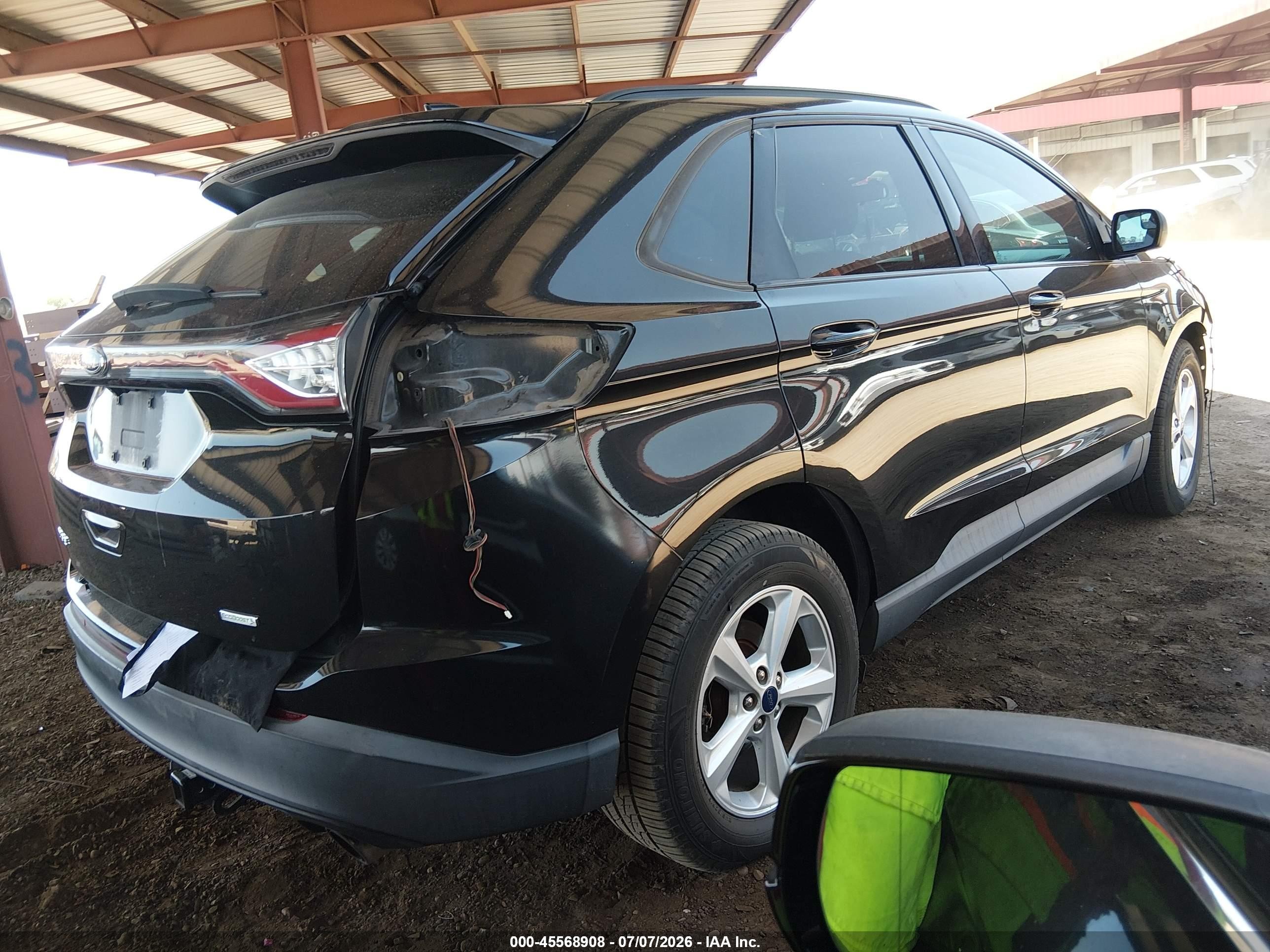 2015 Ford Edge Se Black vin: 2FMTK3G97FBC17741