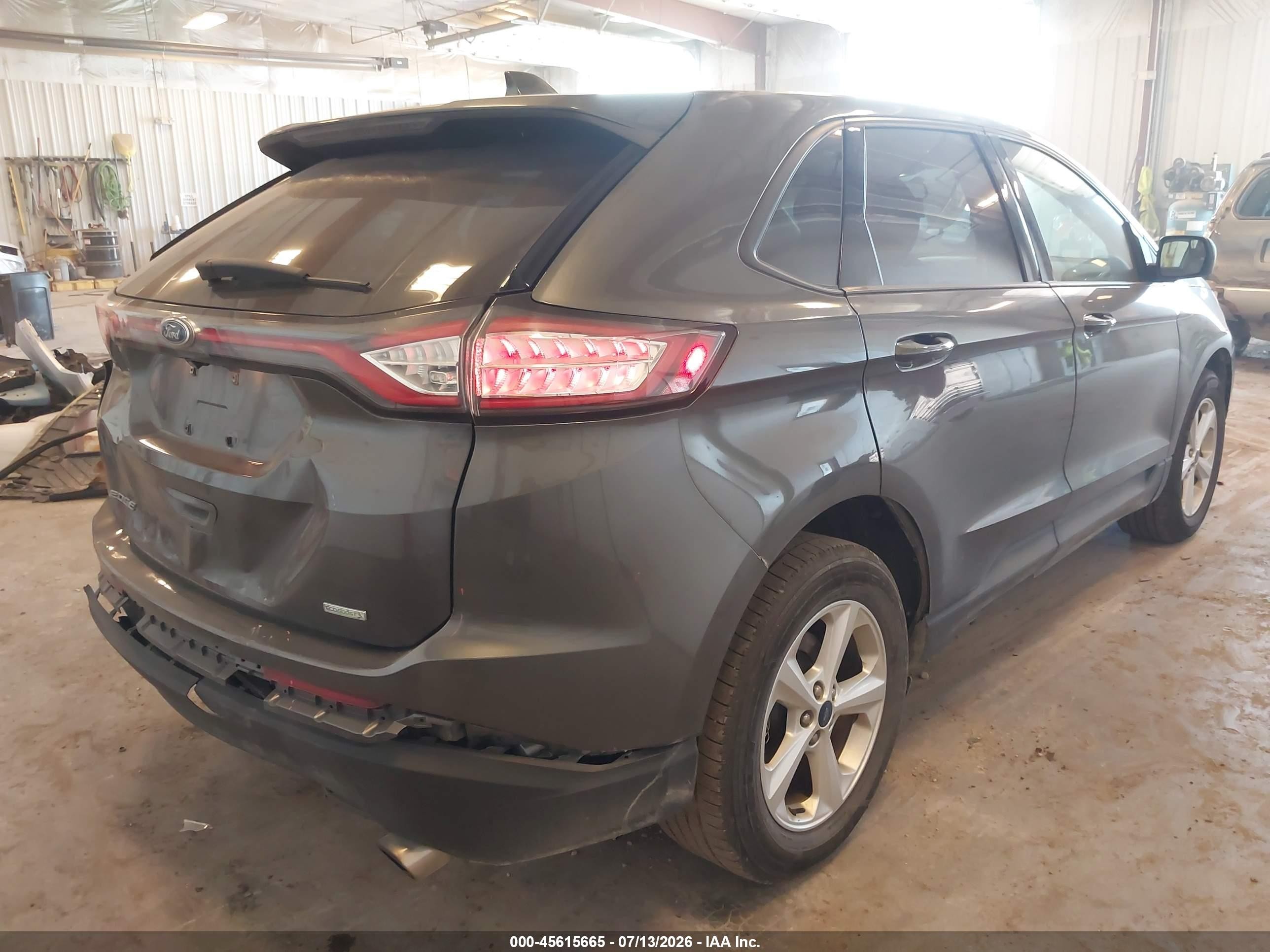 2015 Ford Edge Se Gray vin: 2FMTK3G98FBB72082