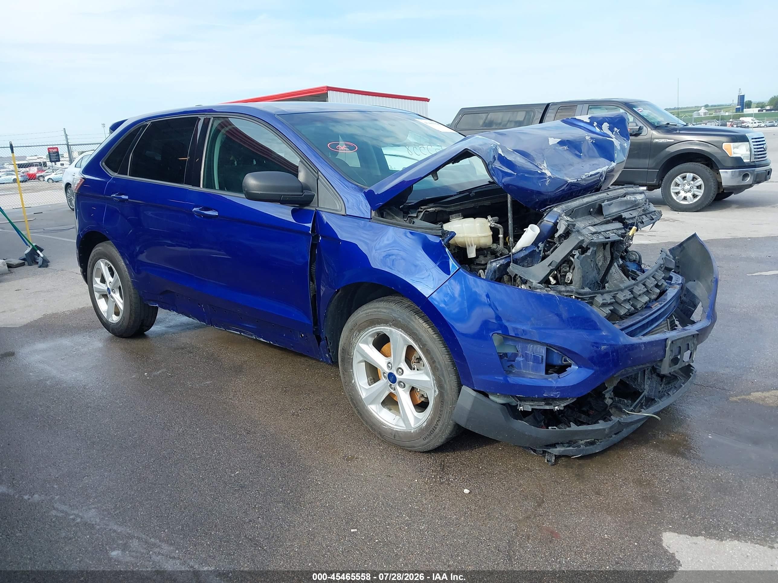 2015 Ford Edge Se Blue vin: 2FMTK3G99FBB51919
