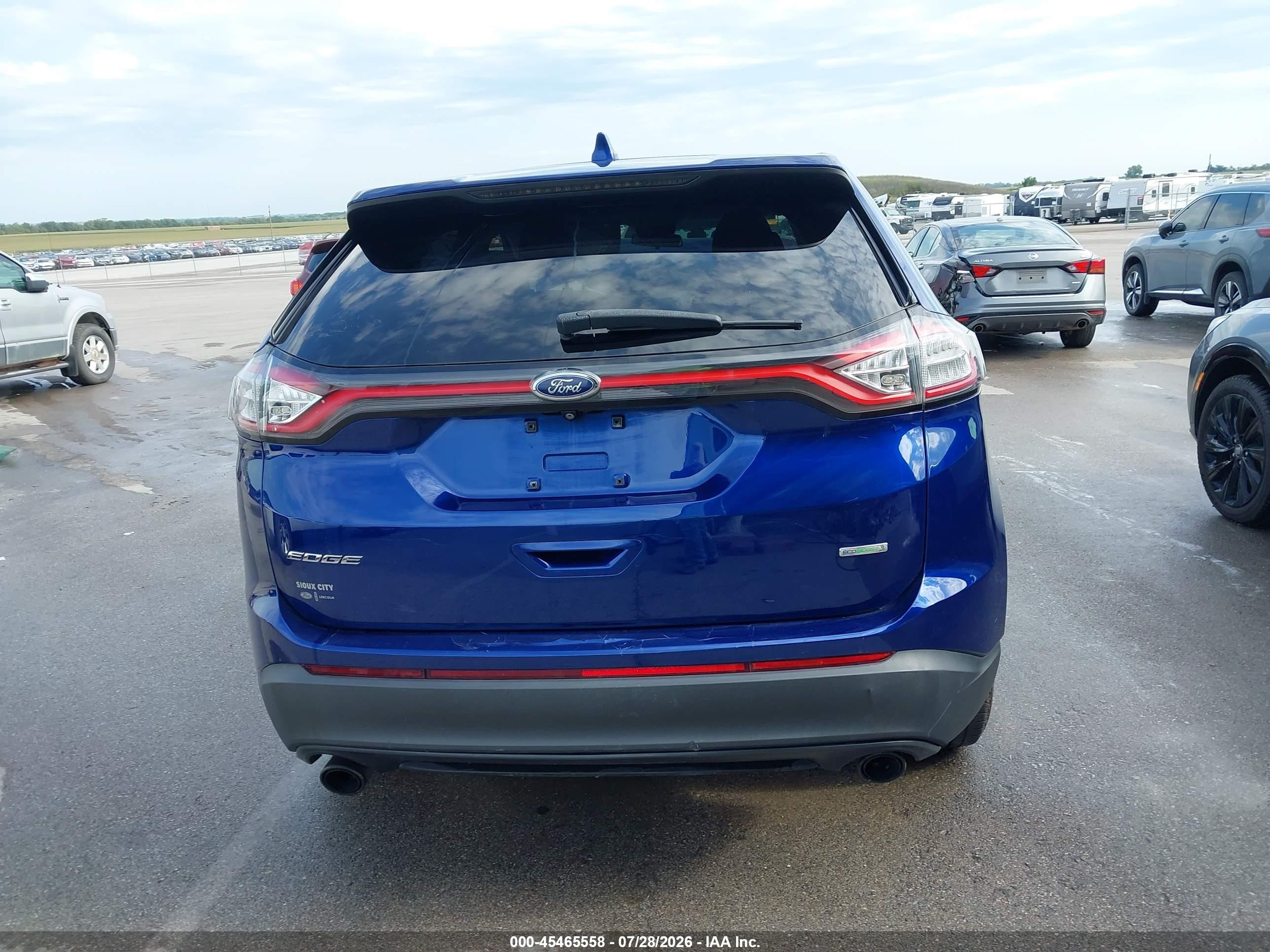 2015 Ford Edge Se Blue vin: 2FMTK3G99FBB51919