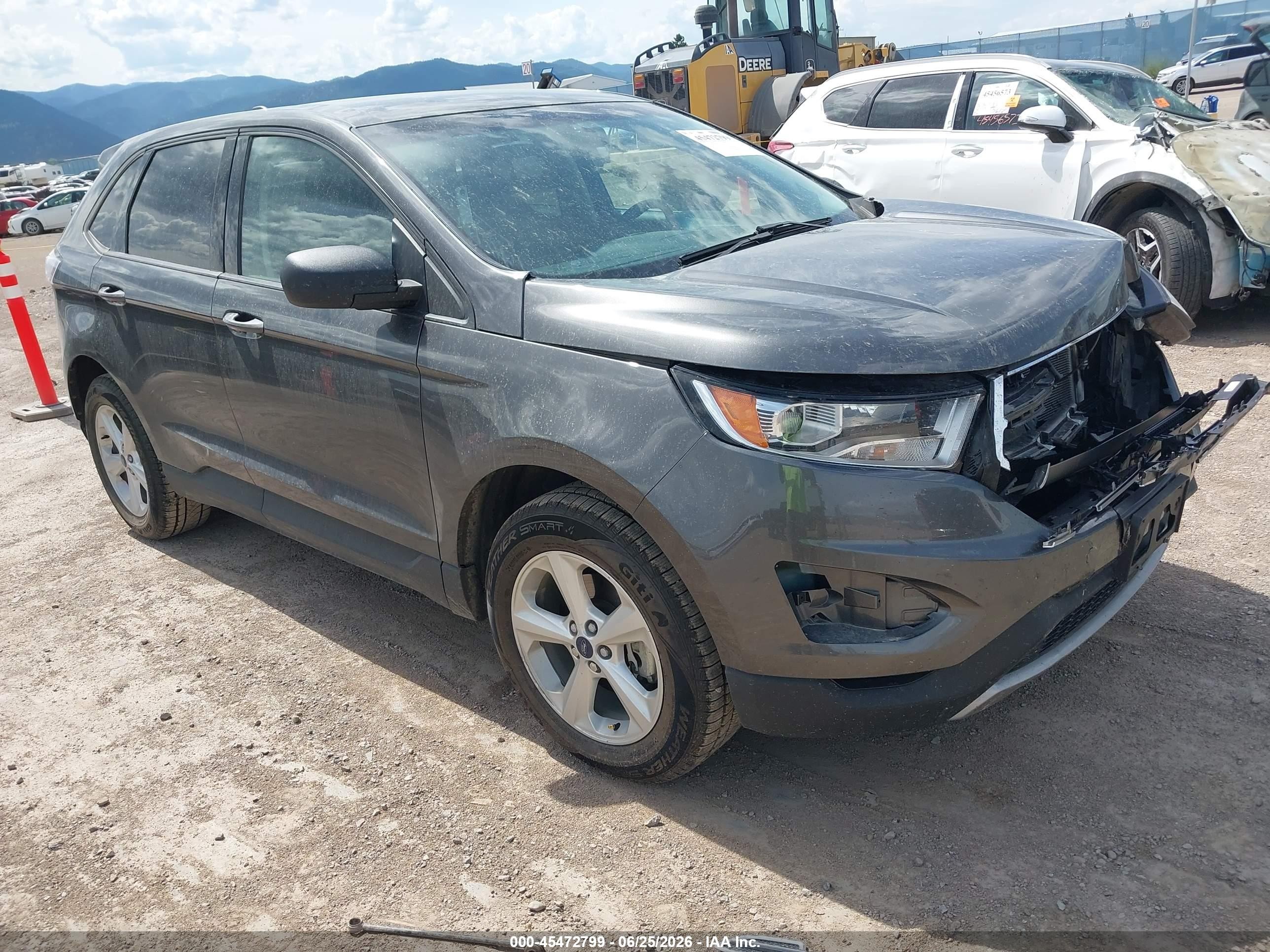 2015 Ford Edge Se Gray vin: 2FMTK3G9XFBB48544