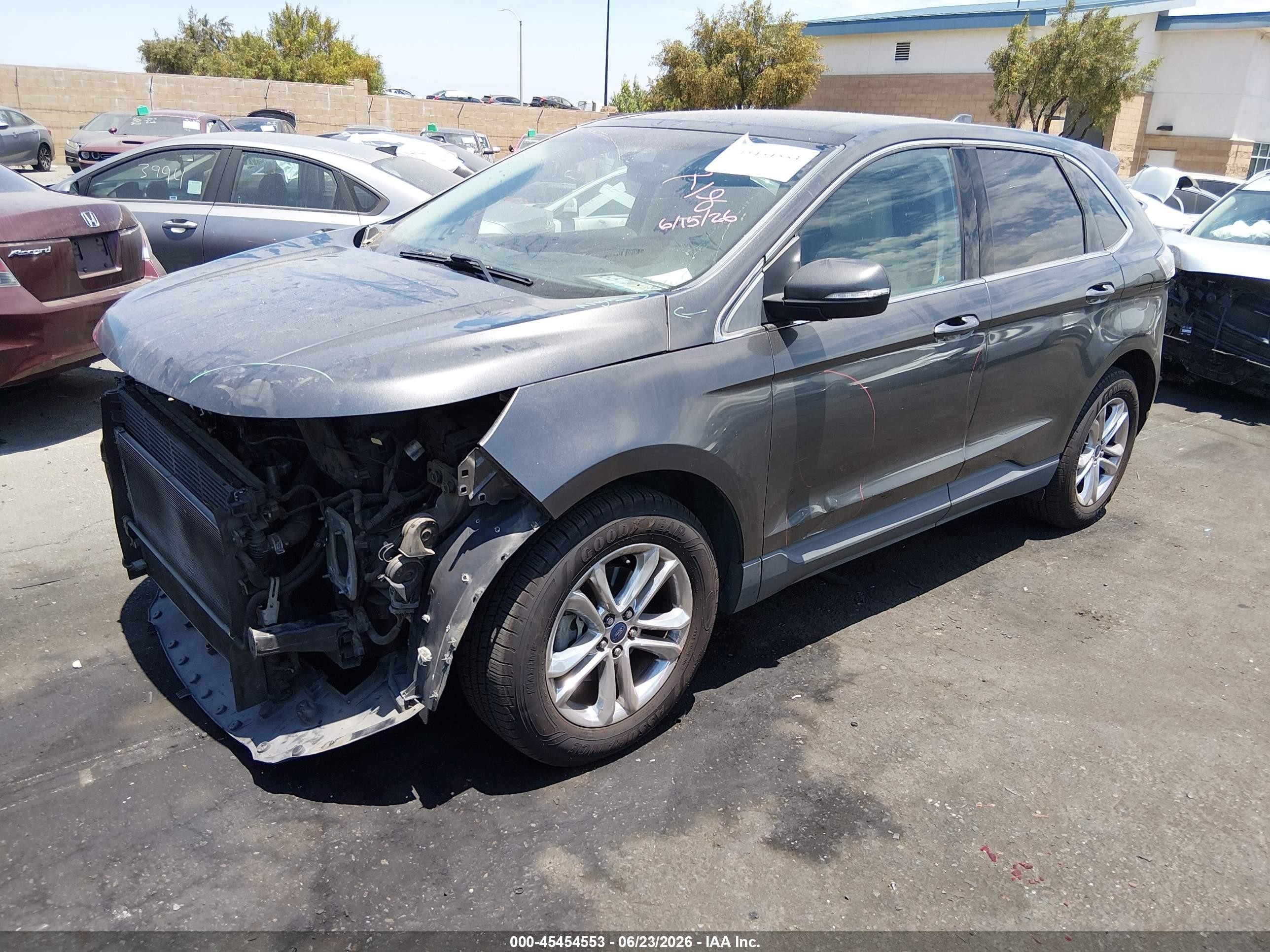 2015 Ford Edge Sel Gray vin: 2FMTK3J80FBB77874